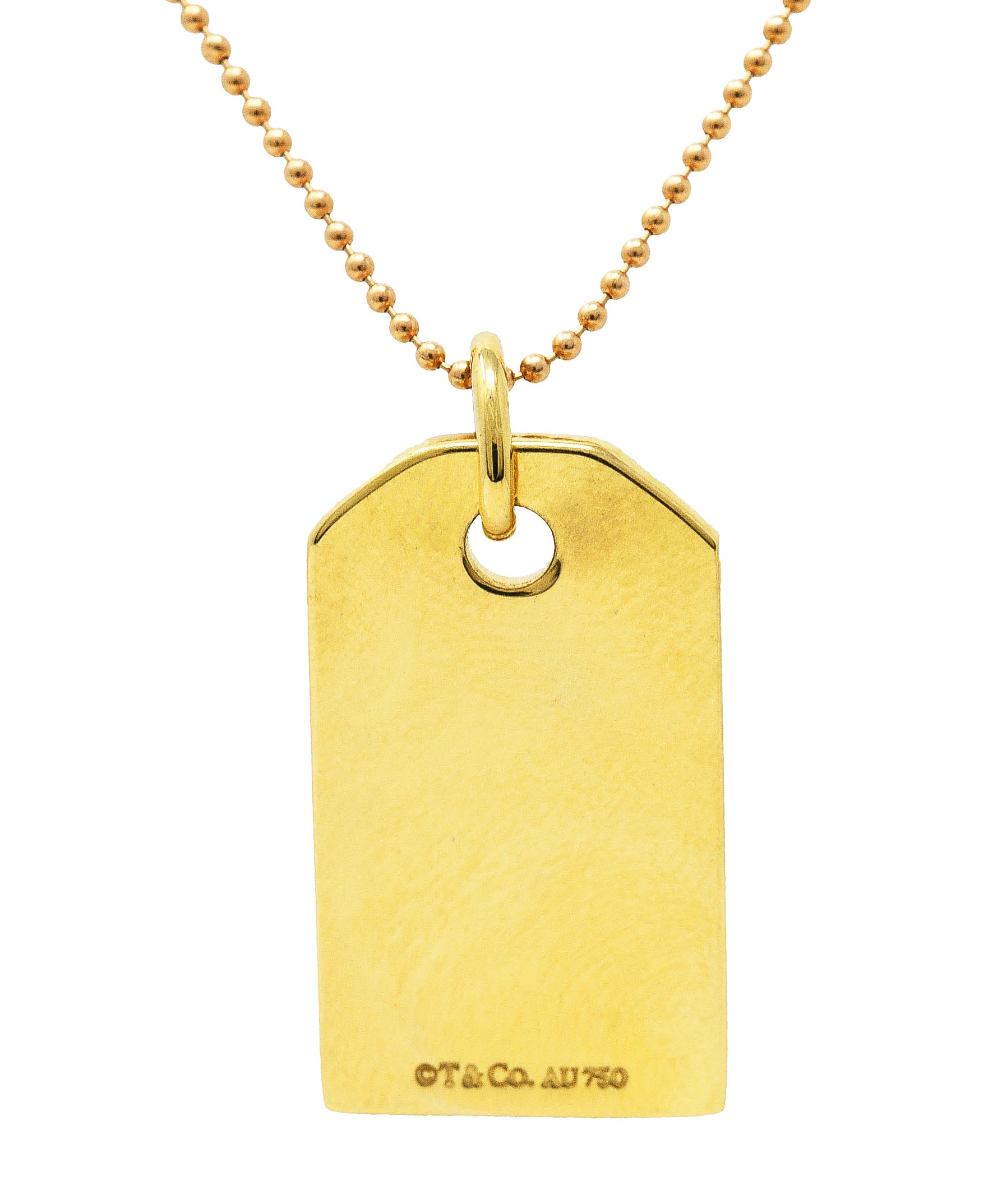 Tiffany & Co. 18 Karat Yellow Gold Vintage Tag Pendant NecklaceNecklace - Wilson's Estate Jewelry