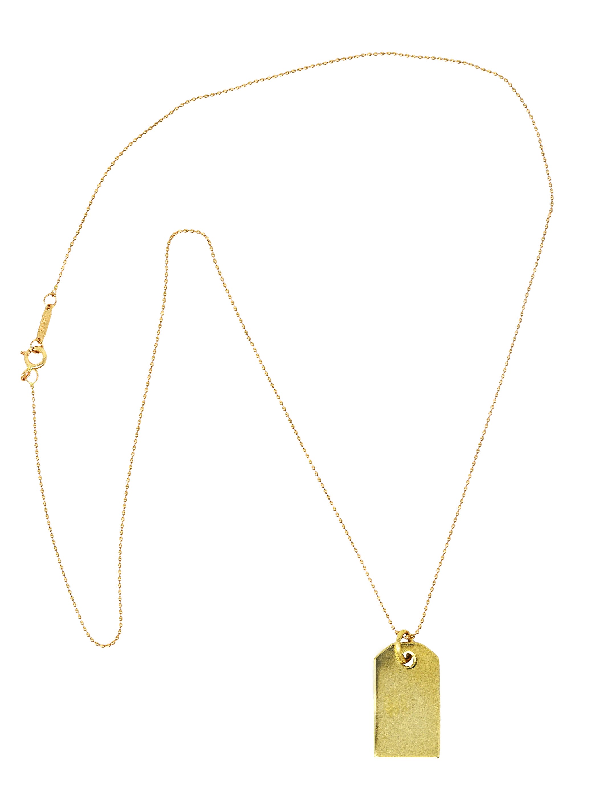 Tiffany & Co. 18 Karat Yellow Gold Vintage Tag Pendant NecklaceNecklace - Wilson's Estate Jewelry