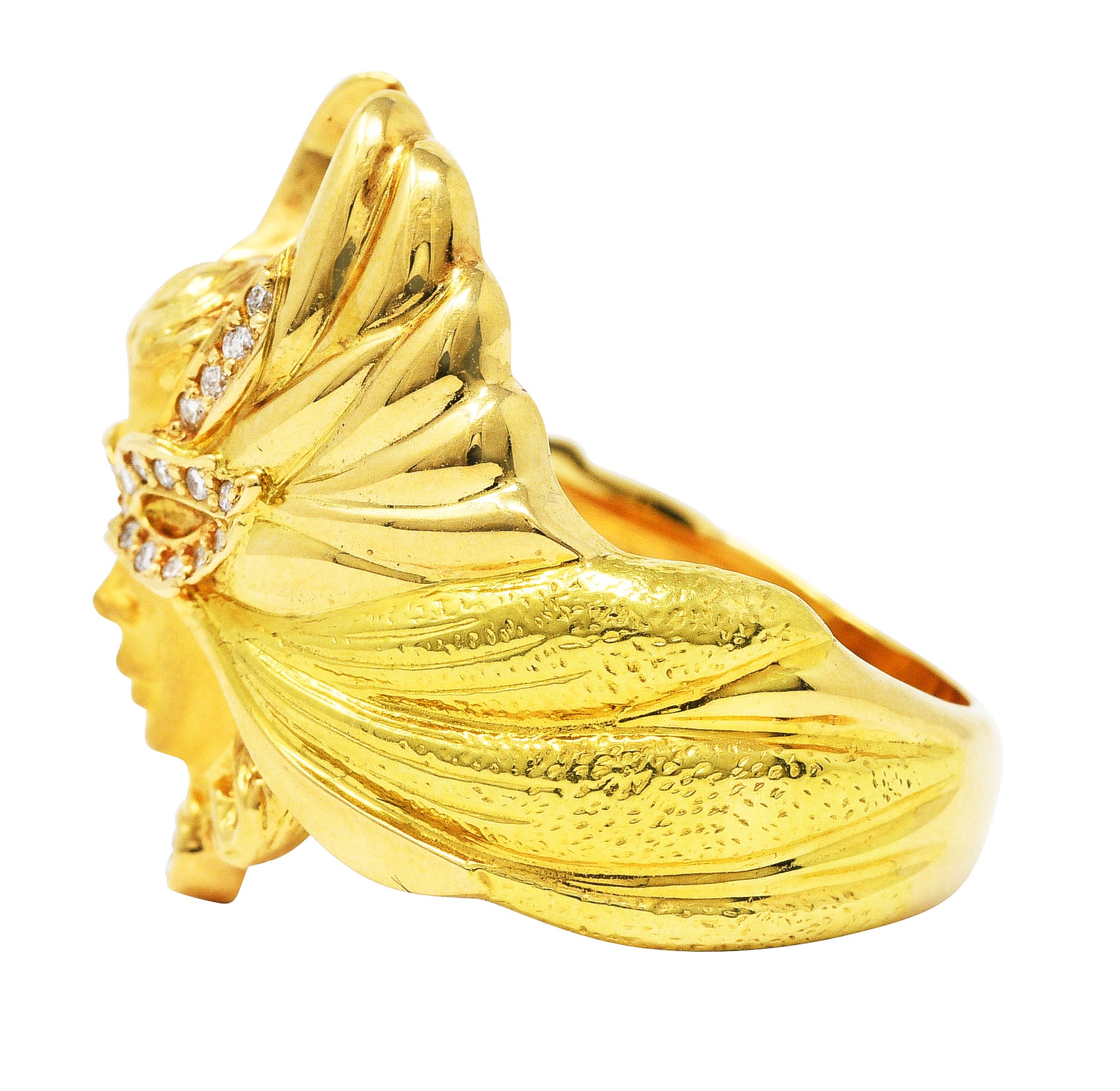 Carrera y Carrera Diamond 18 Karat Two-Tone Gold Mask of An Angel RingRing - Wilson's Estate Jewelry