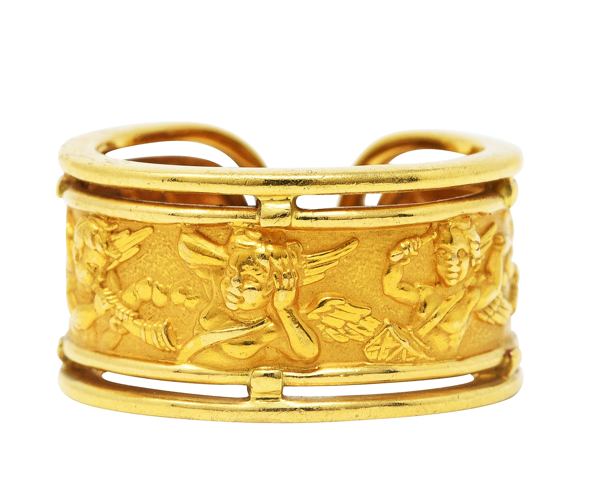 Carrera y Carrera 18 Karat Yellow Gold Vintage Classicos Angelitos Band RingRing - Wilson's Estate Jewelry