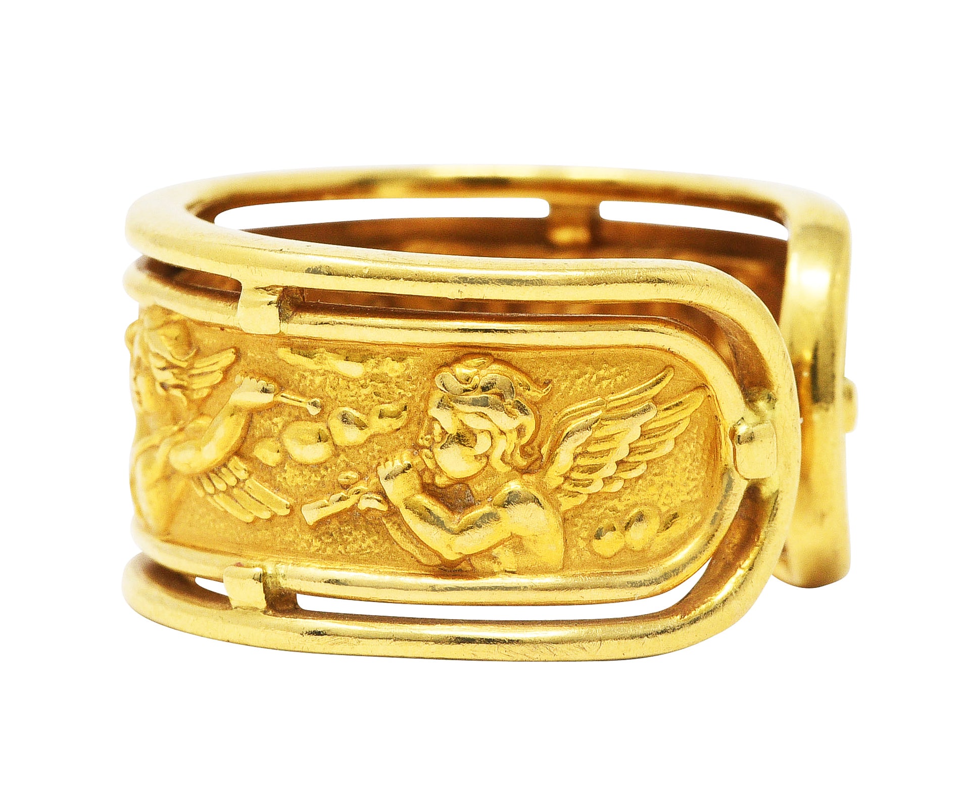 Carrera y Carrera 18 Karat Yellow Gold Vintage Classicos Angelitos Band RingRing - Wilson's Estate Jewelry