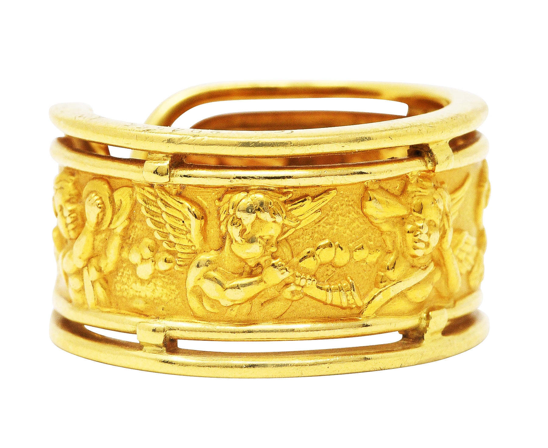 Carrera y Carrera 18 Karat Yellow Gold Vintage Classicos Angelitos Band RingRing - Wilson's Estate Jewelry