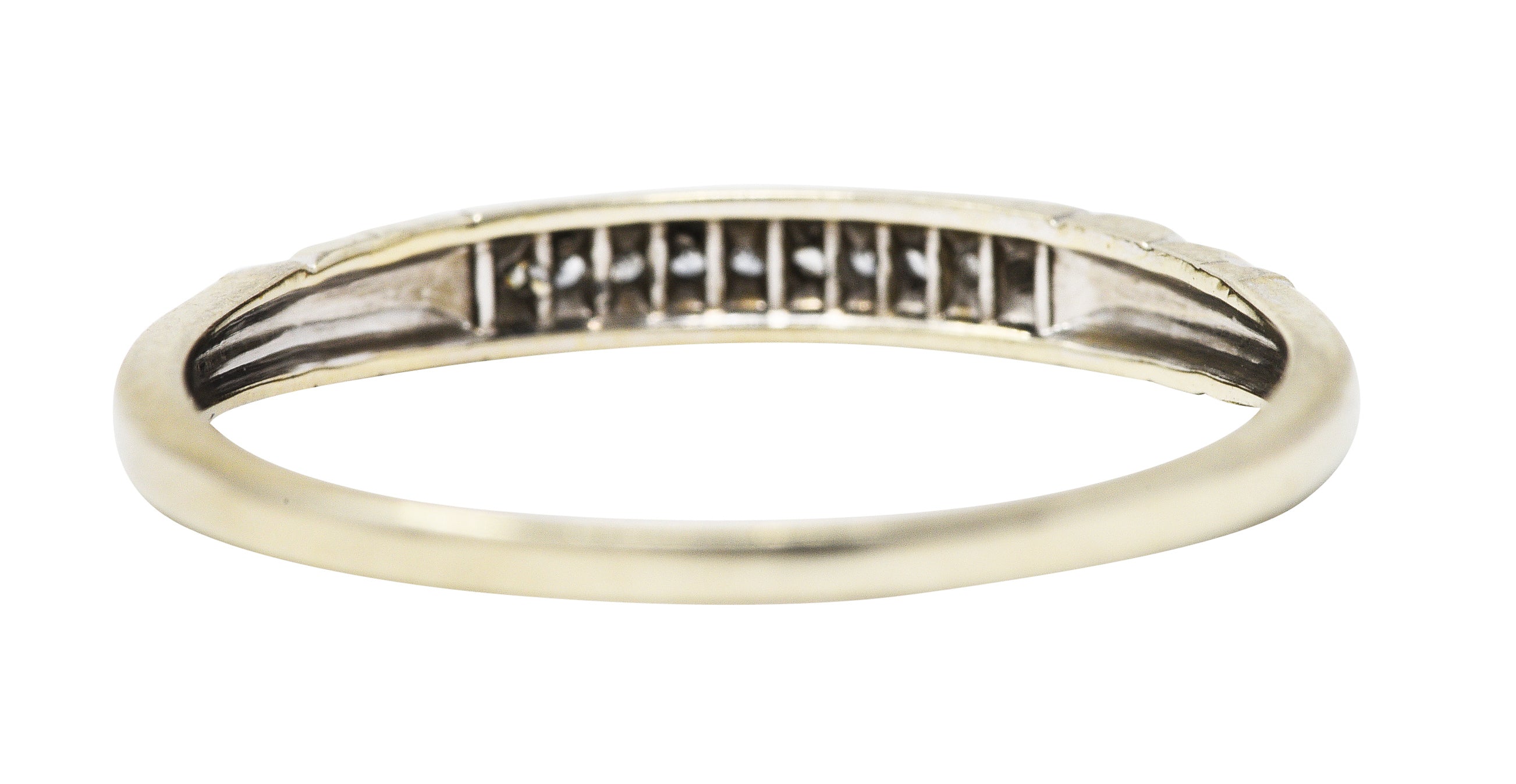 1940's Retro Diamond 18 Karat White Gold Stacking Band RingRing - Wilson's Estate Jewelry