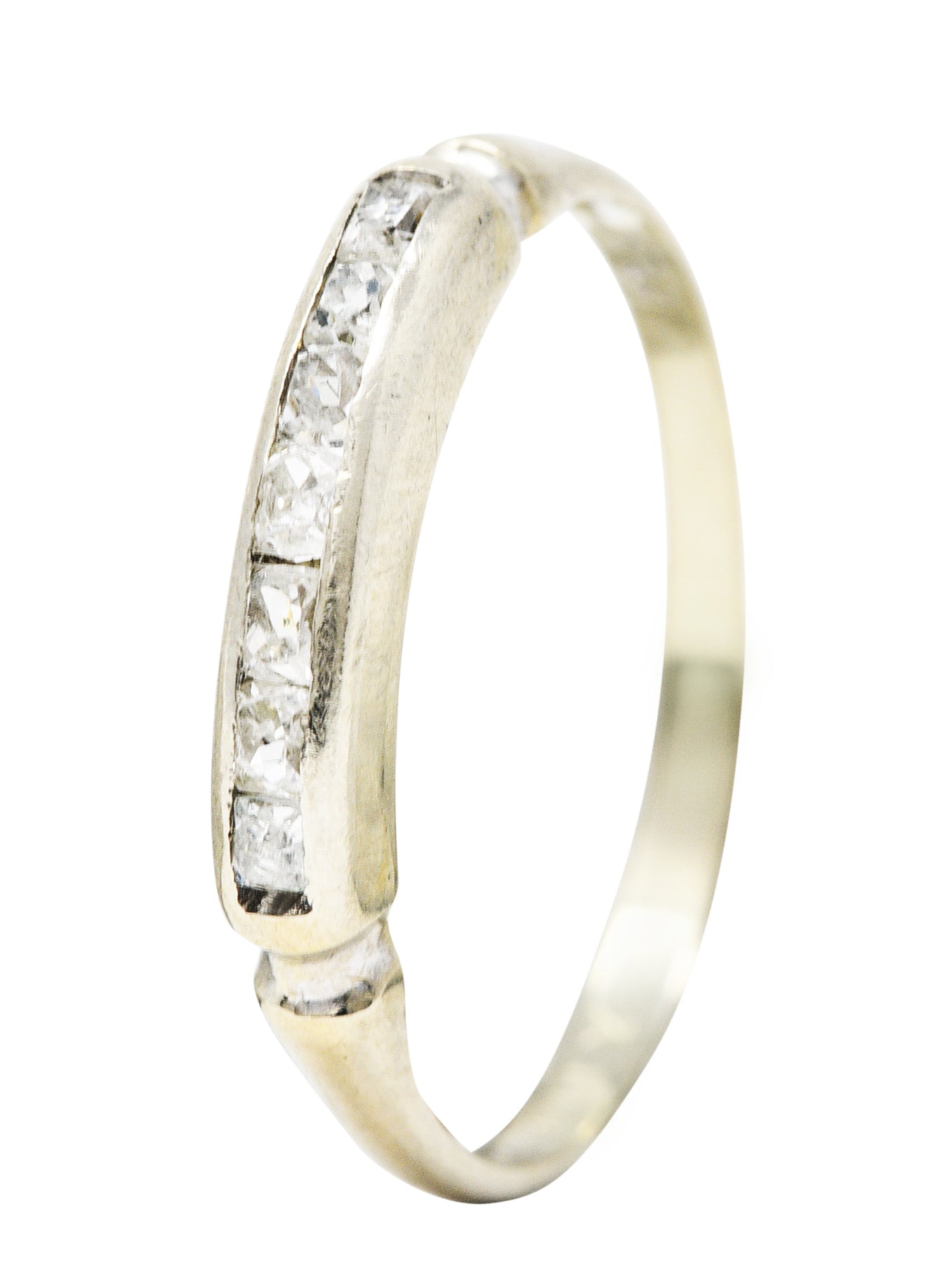 1920's Art Deco 0.30 CTW French Cut Diamond 14 Karat White Gold Band RingRing - Wilson's Estate Jewelry