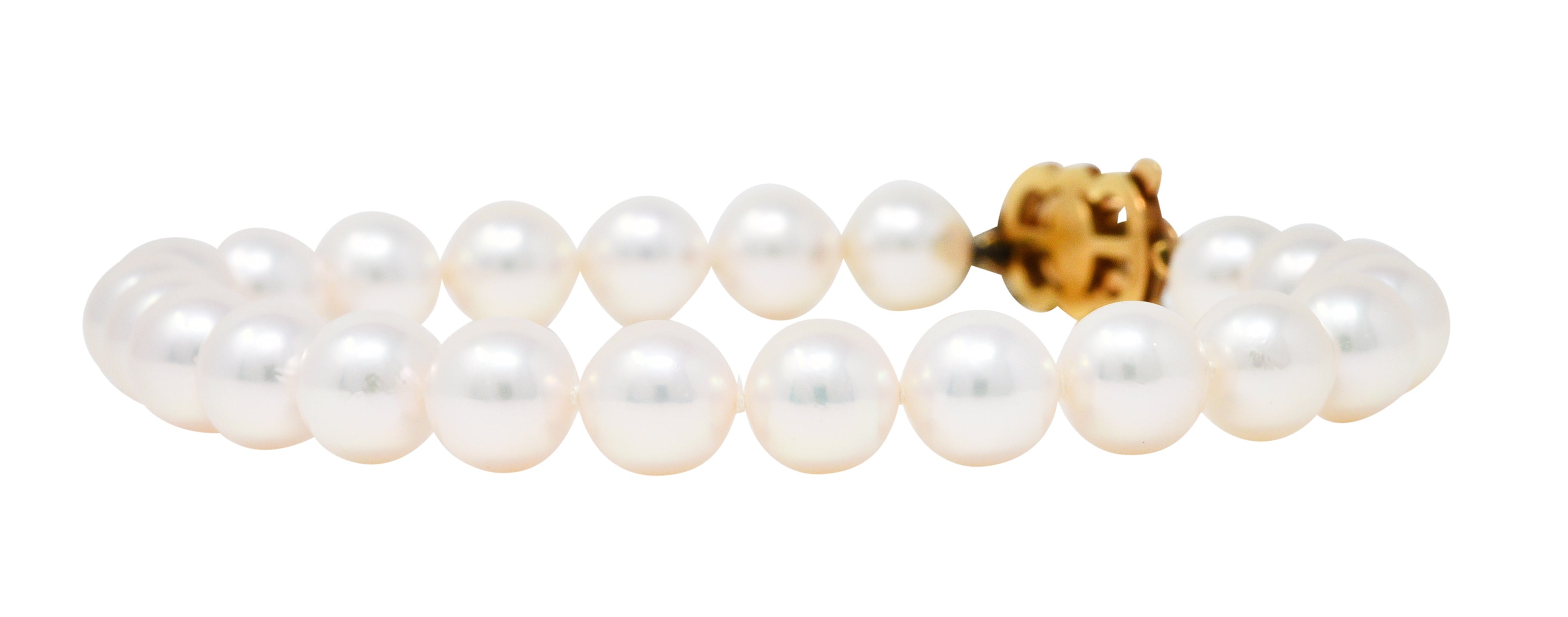 Mikimoto Cultured Pearl 18 Karat Gold Strand Braceletbracelet - Wilson's Estate Jewelry