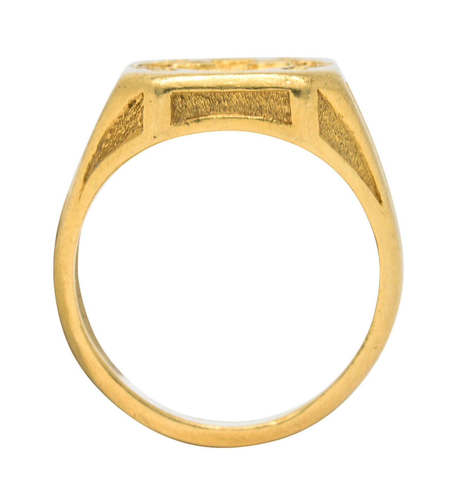 Art Deco 18 Karat Gold Chivalrous Heraldry Unisex Signet RingRing - Wilson's Estate Jewelry