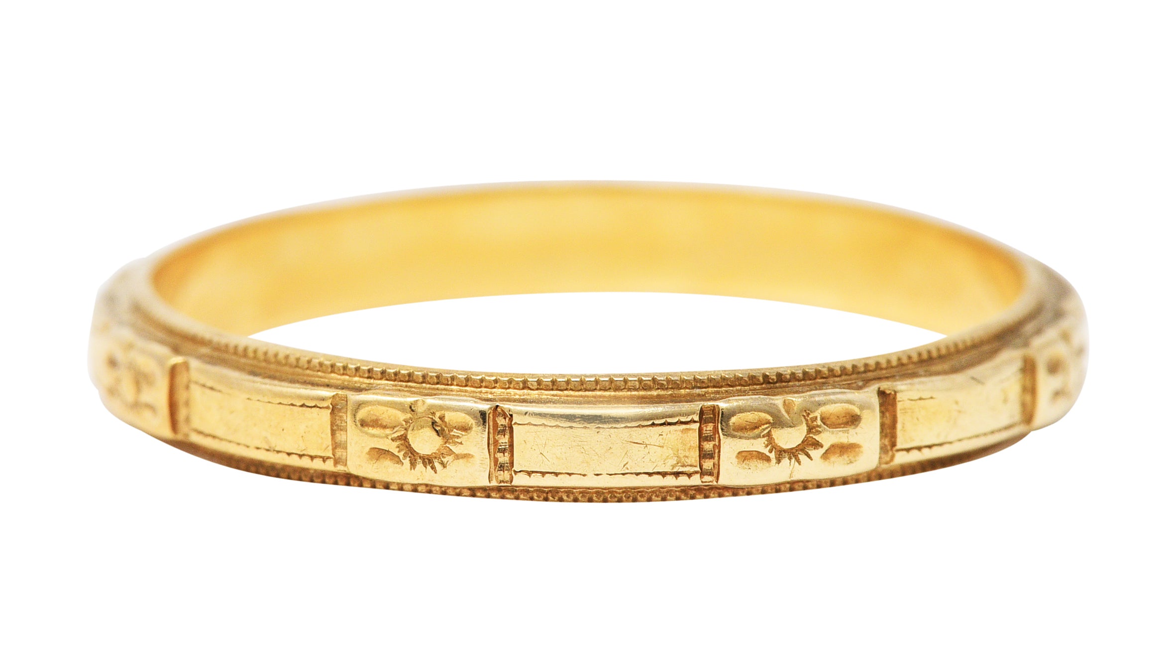 1920's Early Art Deco 14 Karat Yellow Gold Orange Blossom Band Ringbracelet - Wilson's Estate Jewelry