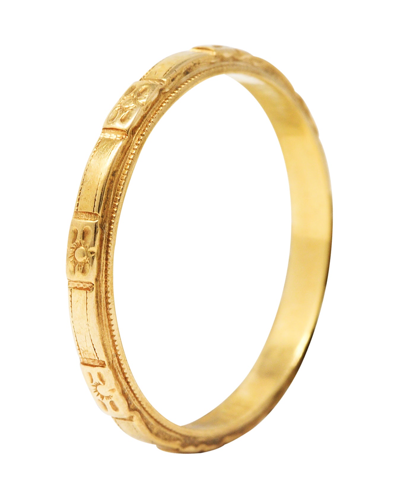 1920's Early Art Deco 14 Karat Yellow Gold Orange Blossom Band Ringbracelet - Wilson's Estate Jewelry