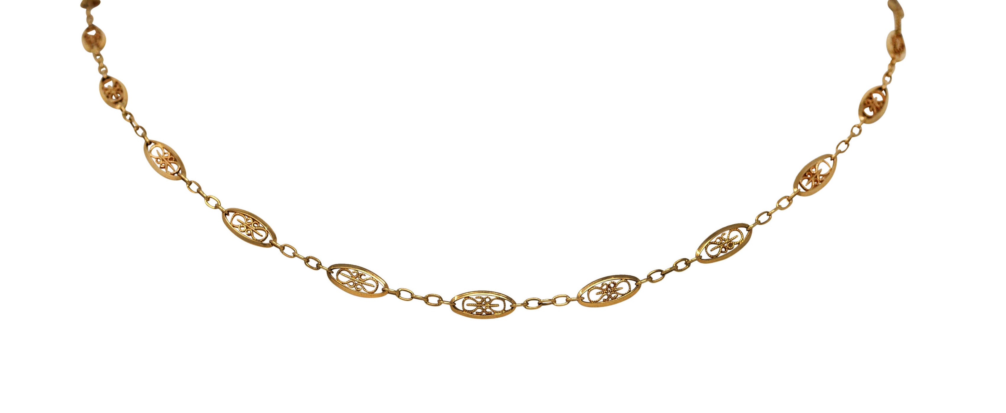 1900 French Victorian 18 Karat Gold 36 Inch Long Chain NecklaceNecklace - Wilson's Estate Jewelry