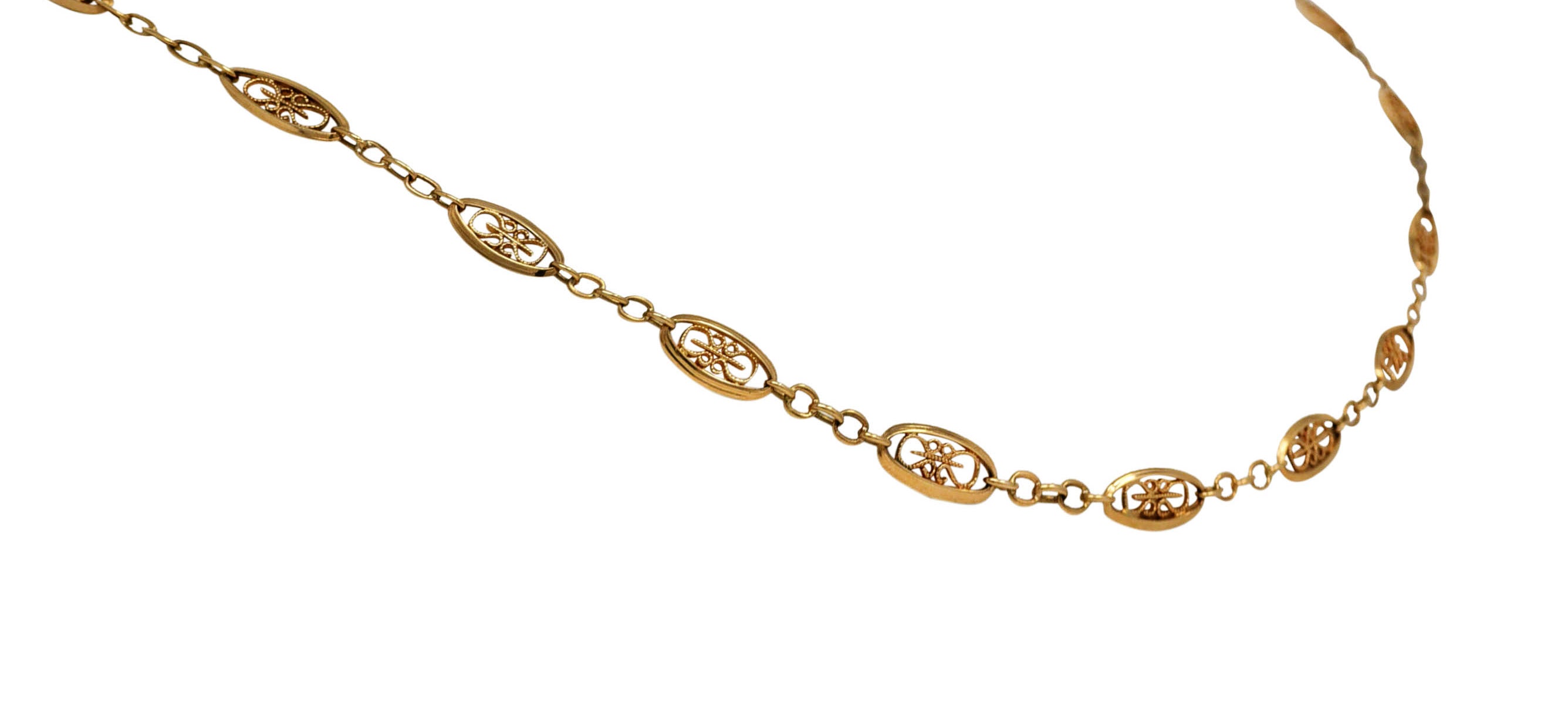 1900 French Victorian 18 Karat Gold 36 Inch Long Chain NecklaceNecklace - Wilson's Estate Jewelry