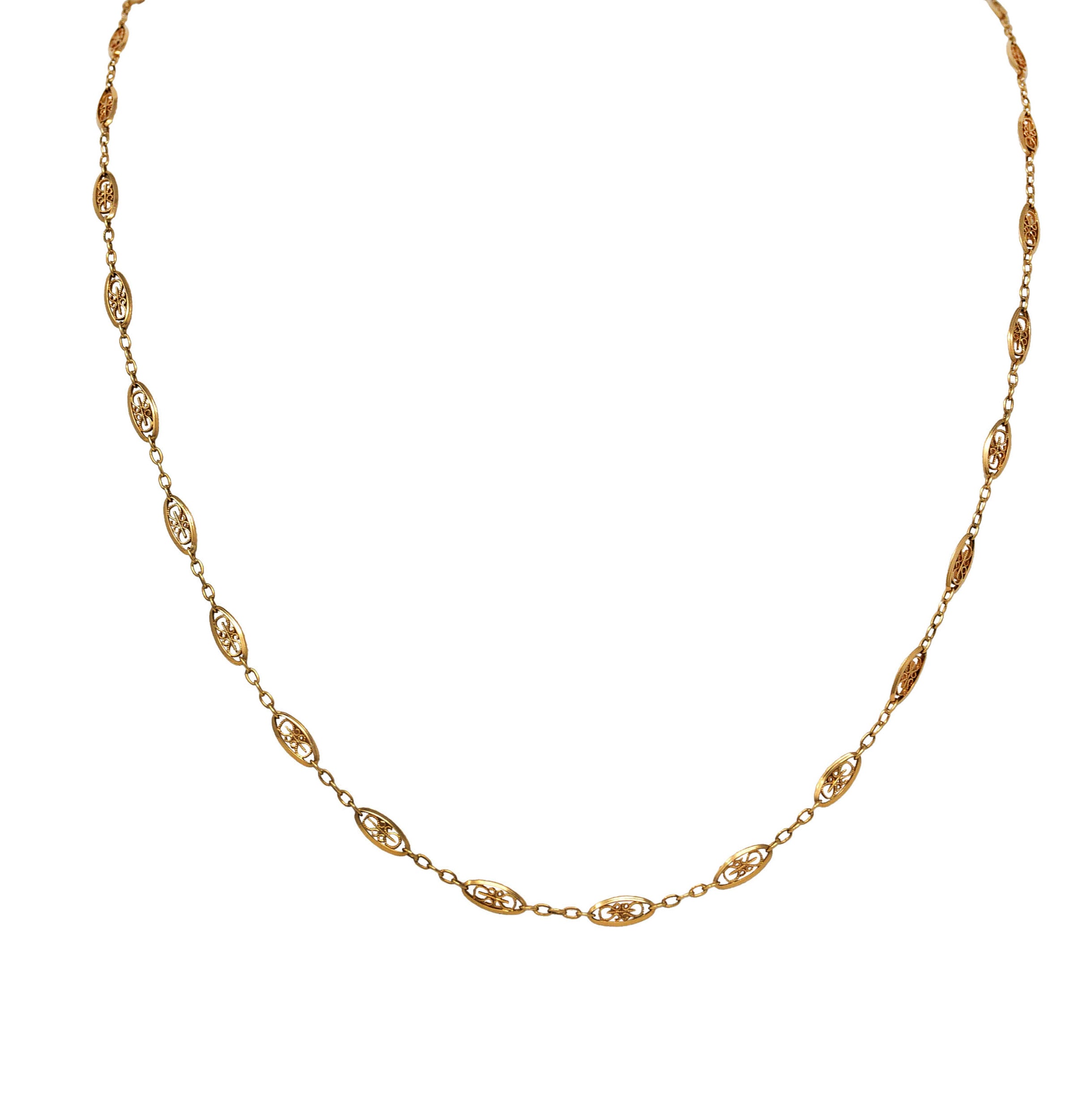 1900 French Victorian 18 Karat Gold 36 Inch Long Chain NecklaceNecklace - Wilson's Estate Jewelry