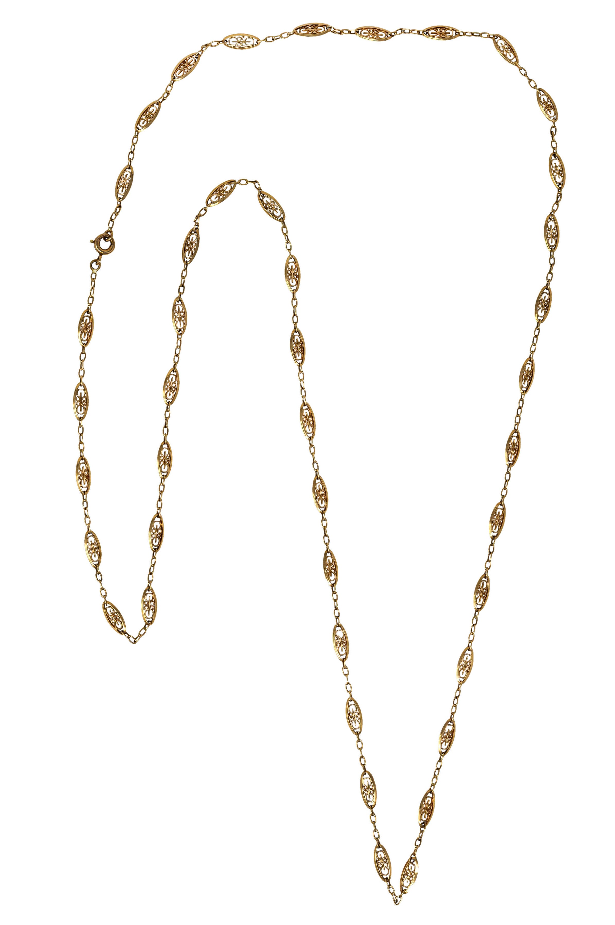 1900 French Victorian 18 Karat Gold 36 Inch Long Chain NecklaceNecklace - Wilson's Estate Jewelry