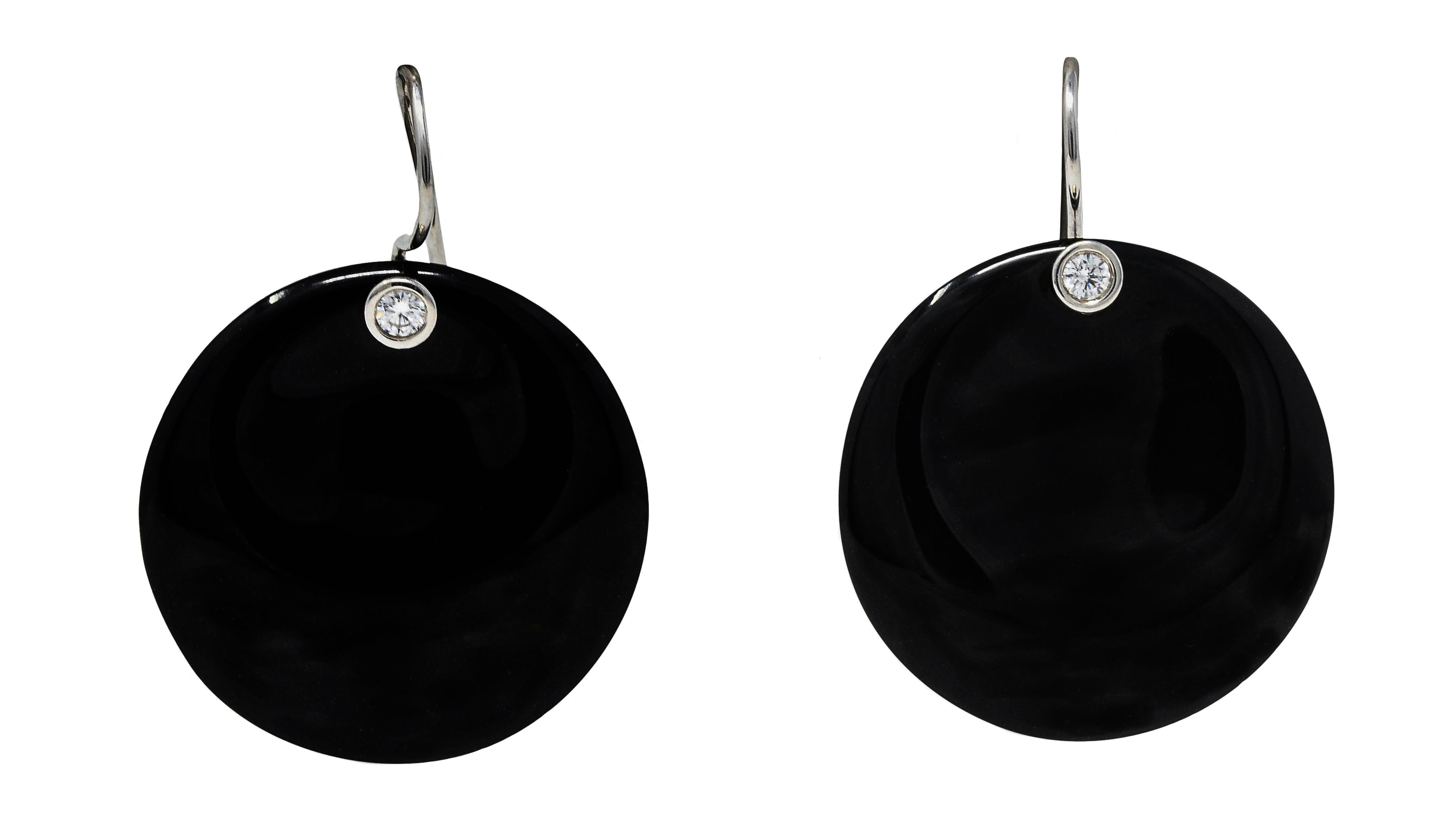 Elsa Peretti Tiffany & Co. Black Jade Diamond Platinum Touchstone EarringsEarrings - Wilson's Estate Jewelry