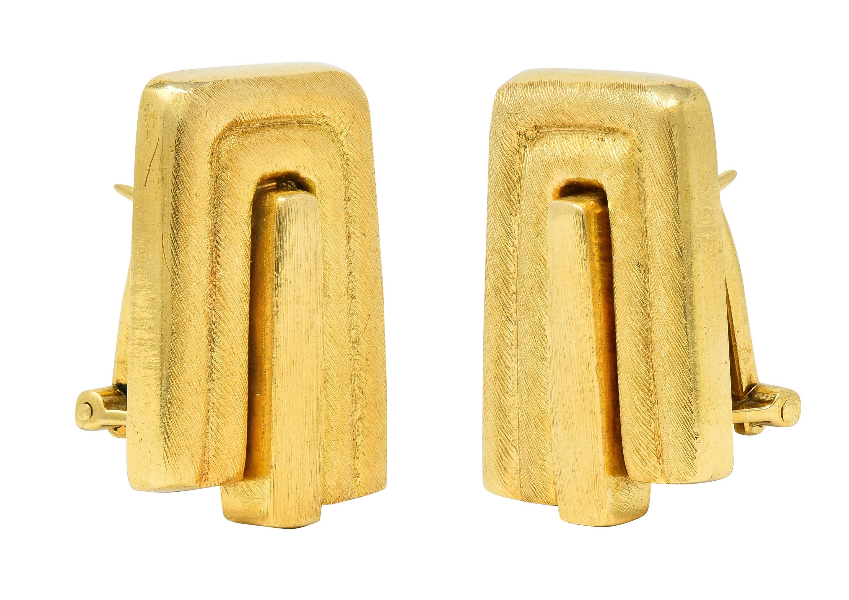 Burle Marx 1970's 18 Karat Yellow Gold Forma Livre Vintage Geometric Earrings