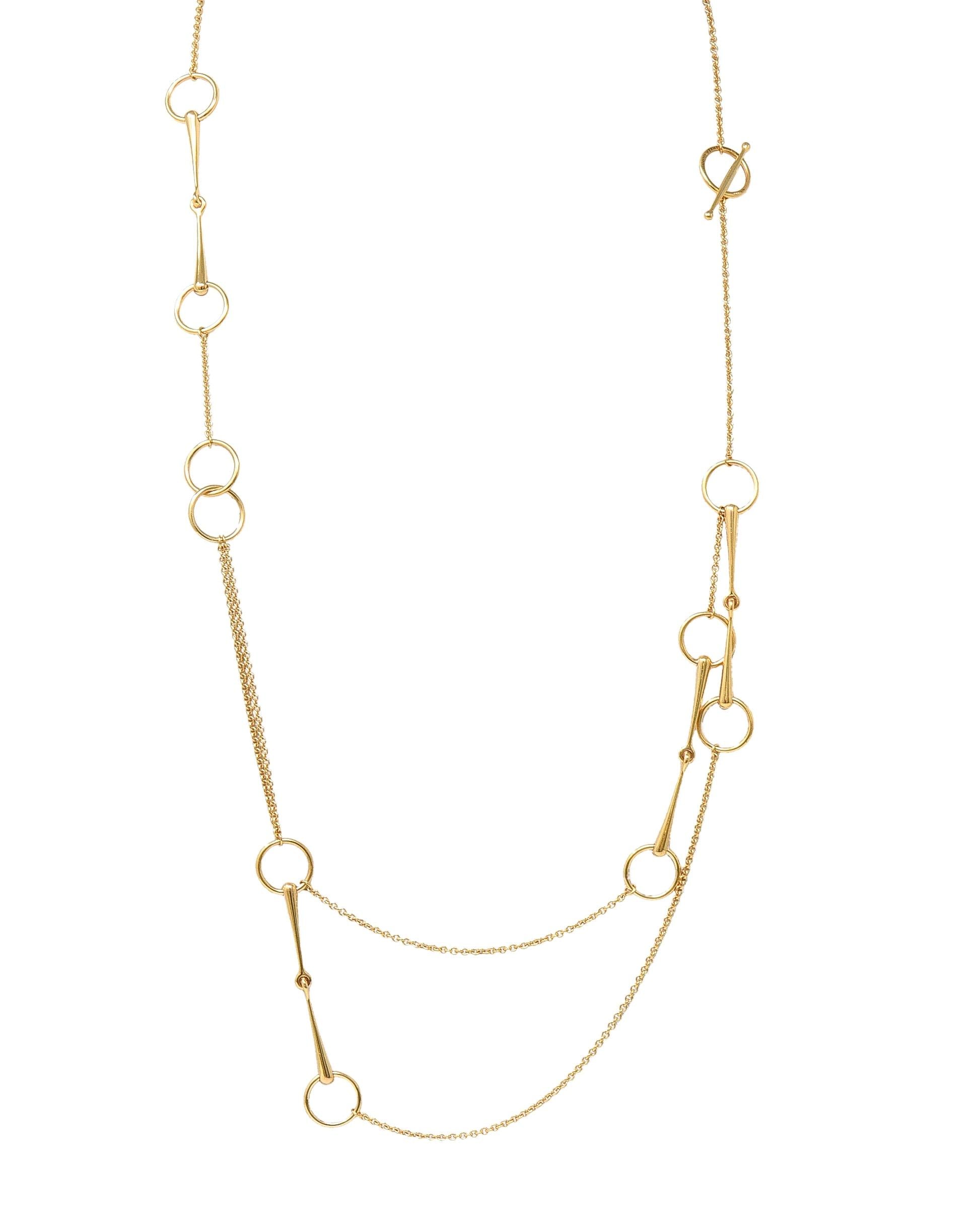 Hermés Contemporary 18 Karat Yellow Gold Filet d'Or Horse-Bit Link Necklace