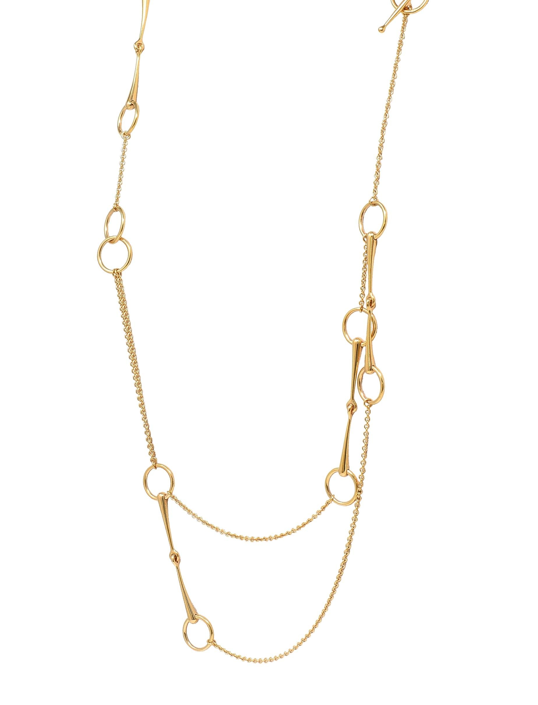 Hermés Contemporary 18 Karat Yellow Gold Filet d'Or Horse-Bit Link Necklace