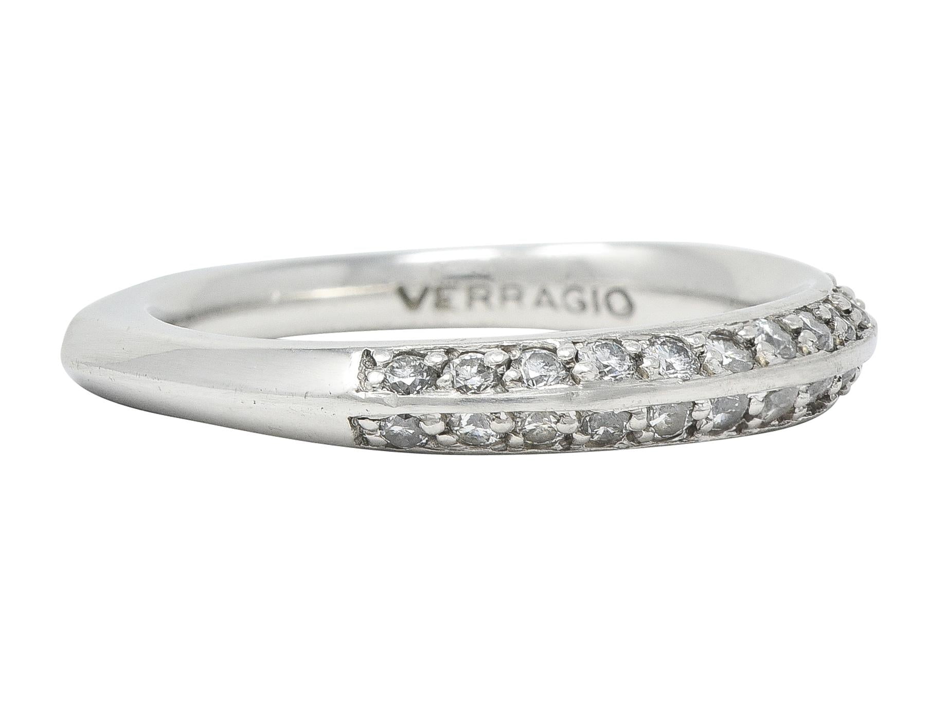 Contemporary 0.30 CTW Diamond Platinum Knife Edge Band Ring