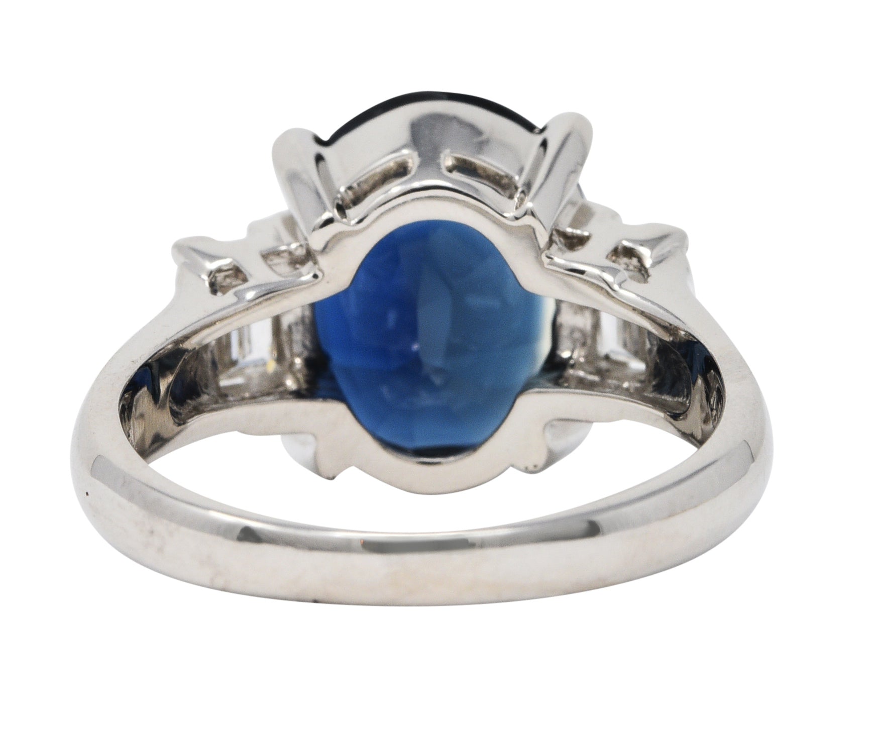 Contemporary 5.12 CTW Sapphire Diamond Platinum Gemstone RingRing - Wilson's Estate Jewelry