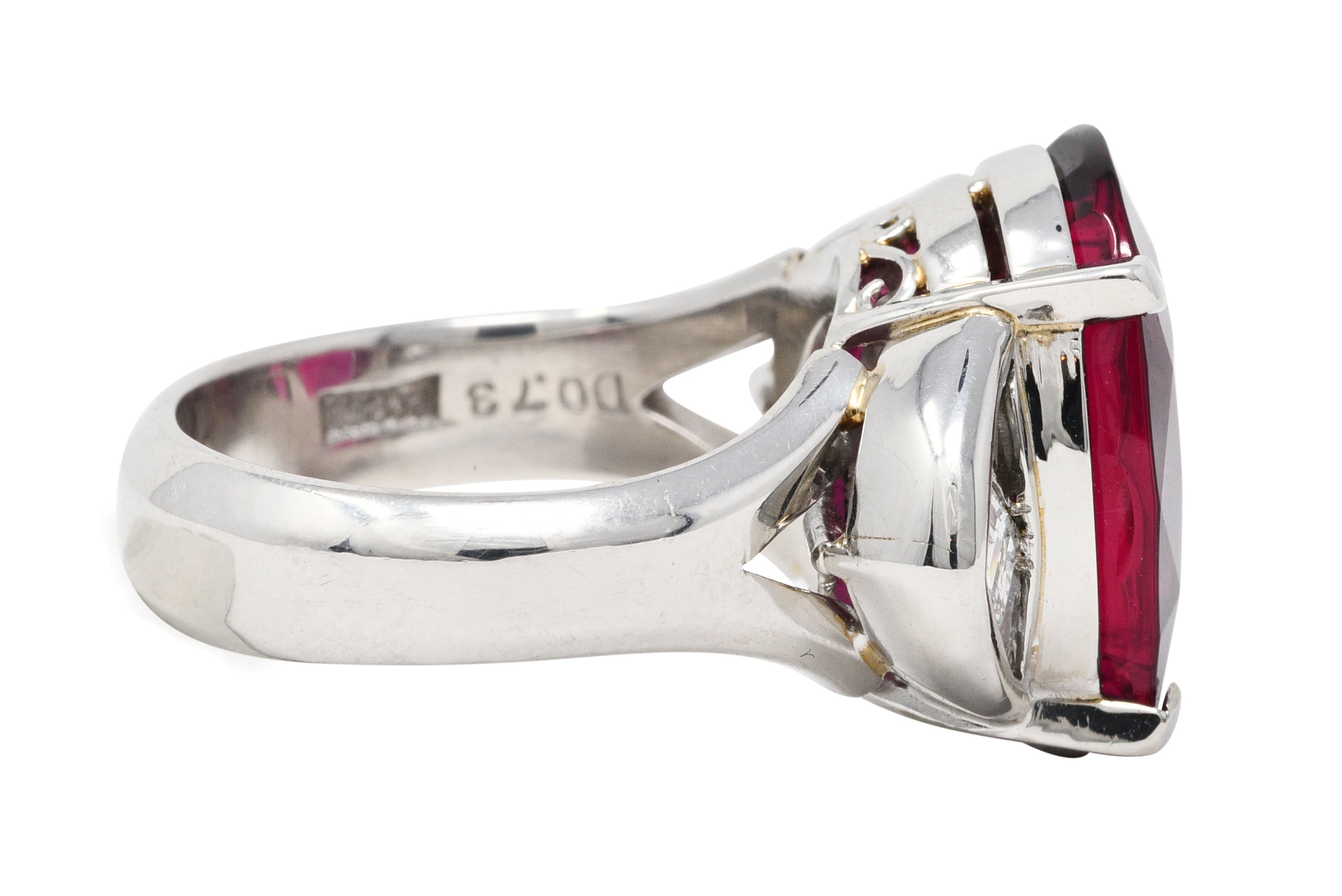 Substantial 13.57 CTW Rubellite Diamond Platinum Statement RingRing - Wilson's Estate Jewelry