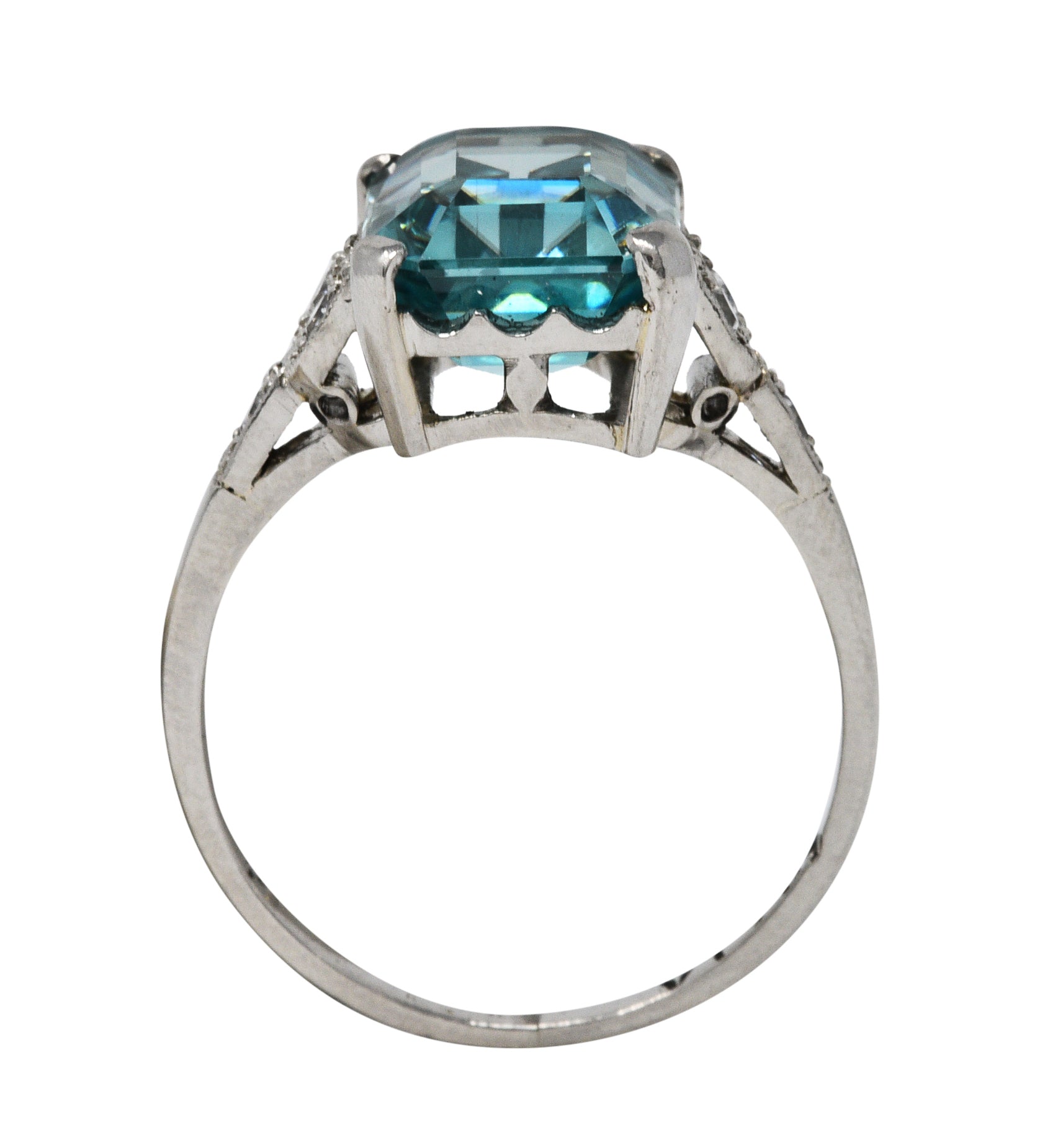 1930's Art Deco Zircon Diamond Platinum Gemstone RingRing - Wilson's Estate Jewelry