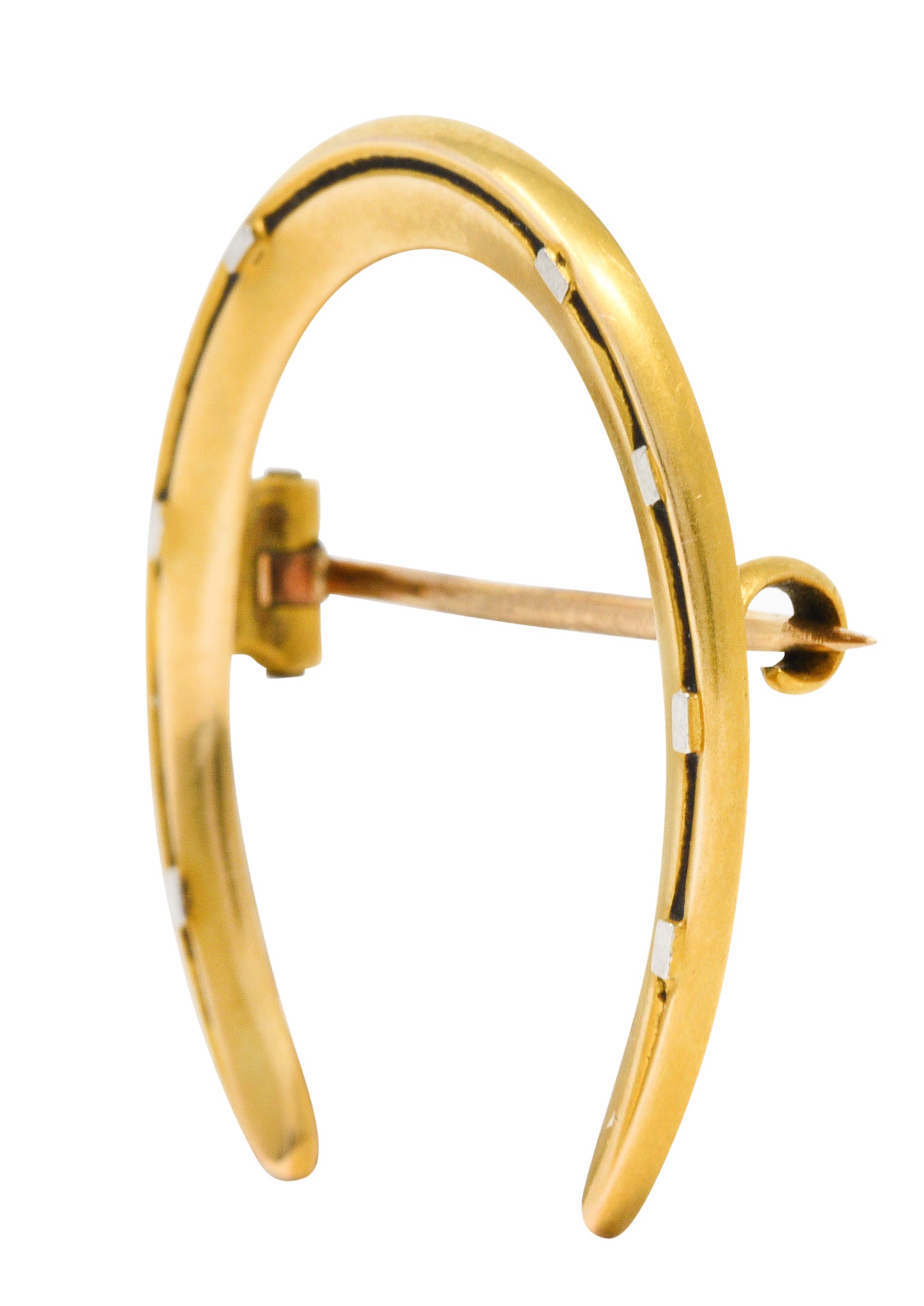 Riker Brothers Platinum-Topped 14 Karat Gold Horseshoe BroochBrooch - Wilson's Estate Jewelry