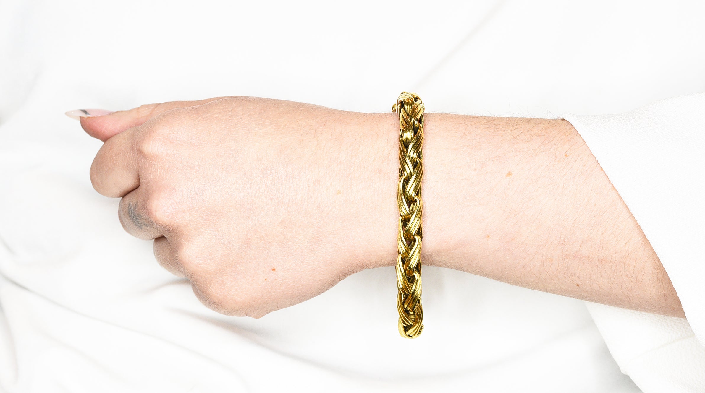 Tiffany & Co. 18 Karat Yellow Gold Braided Wheat Link Braceletbracelet - Wilson's Estate Jewelry