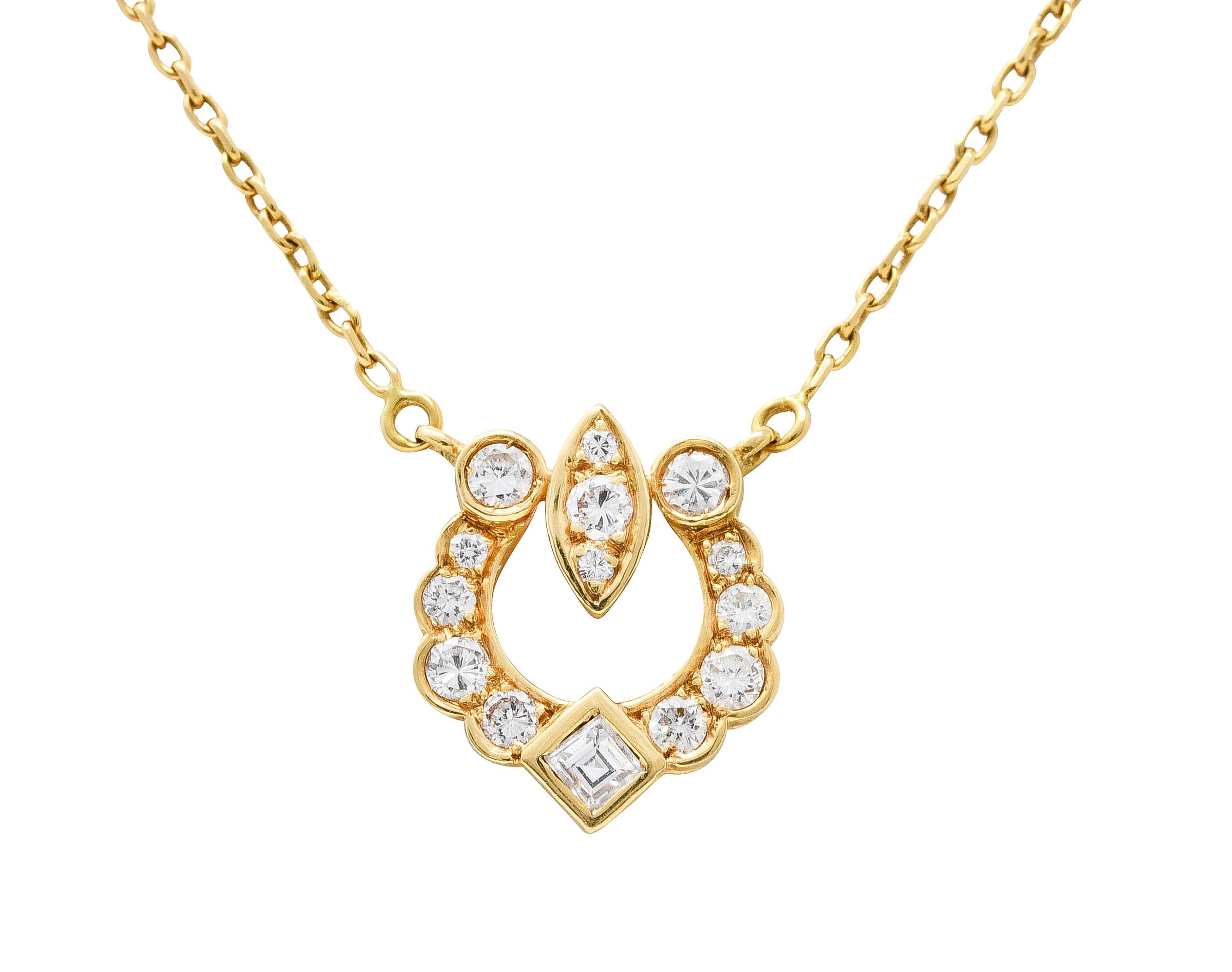 Cartier Paris 0.55 CTW Diamond French 18 Karat Gold Horseshoe Station NecklaceNecklace - Wilson's Estate Jewelry