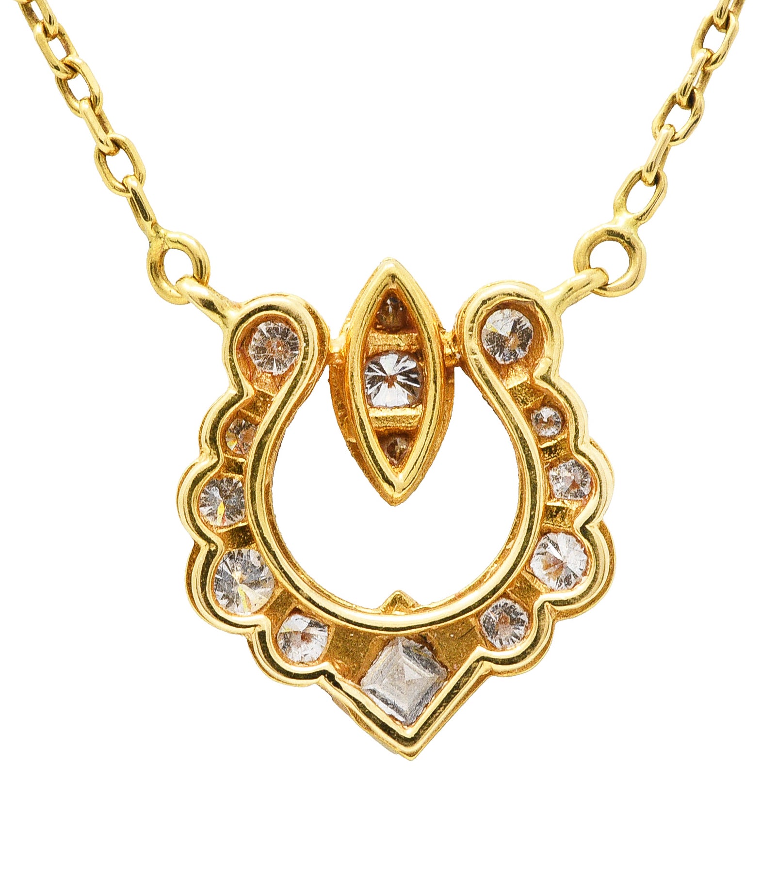 Cartier Paris 0.55 CTW Diamond French 18 Karat Gold Horseshoe Station NecklaceNecklace - Wilson's Estate Jewelry