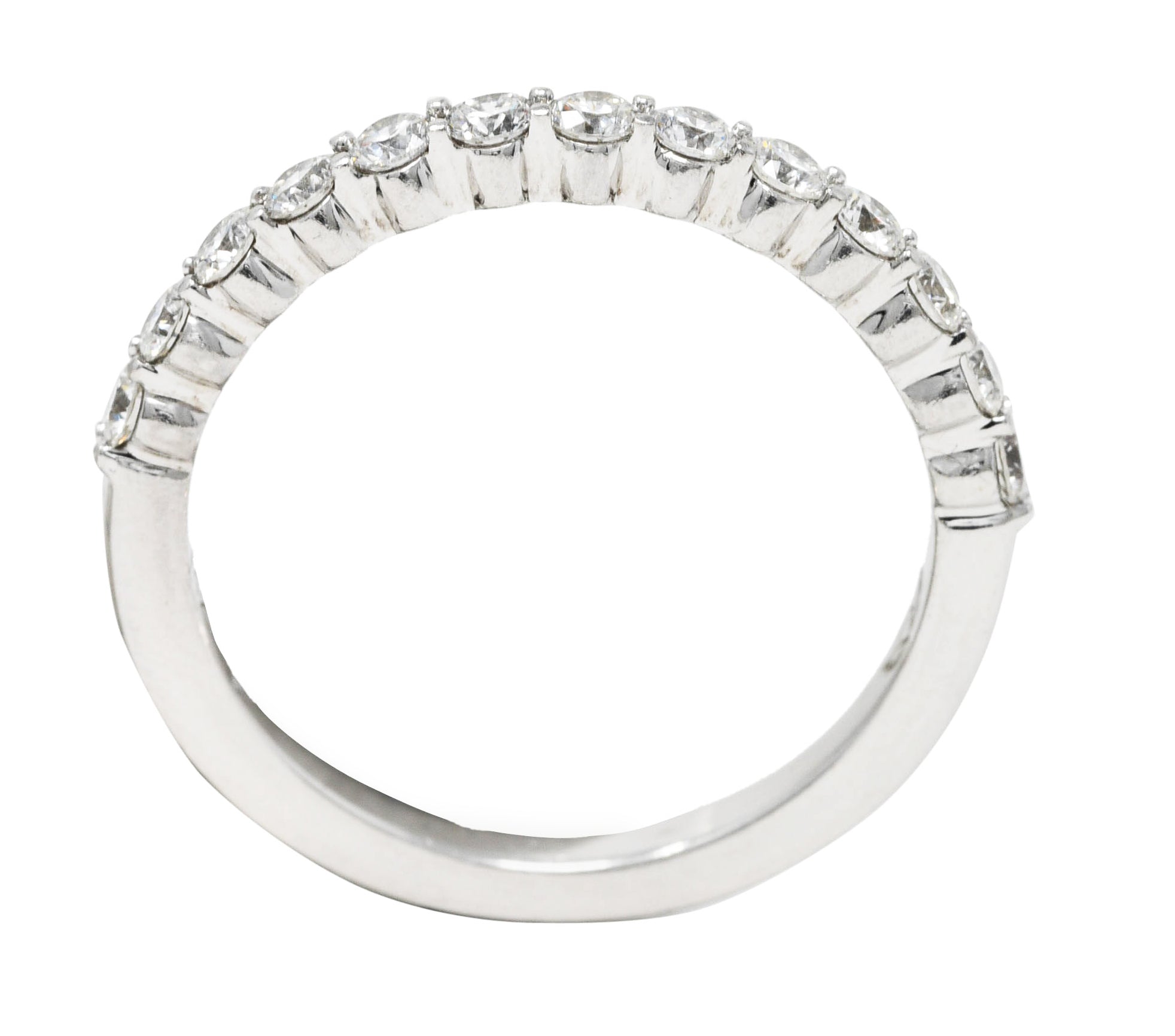 Martin Flyer Modern 0.45 CTW Diamond 14 Karat White Gold Band Ring Wilson's Estate Jewelry