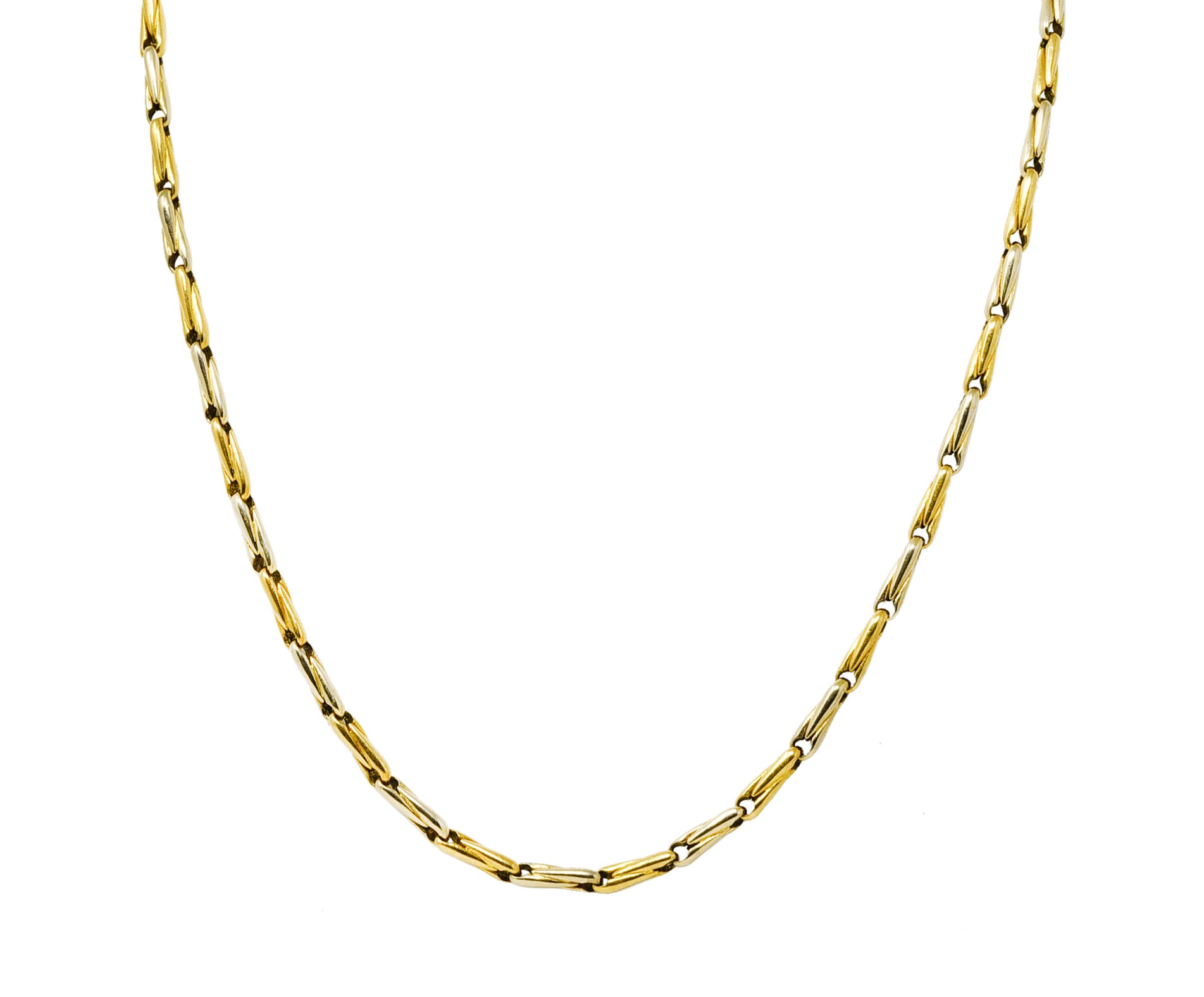 Cartier Two-Tone 18 Karat Gold Chain Link Vintage Necklace Wilson's Estate Jewelry