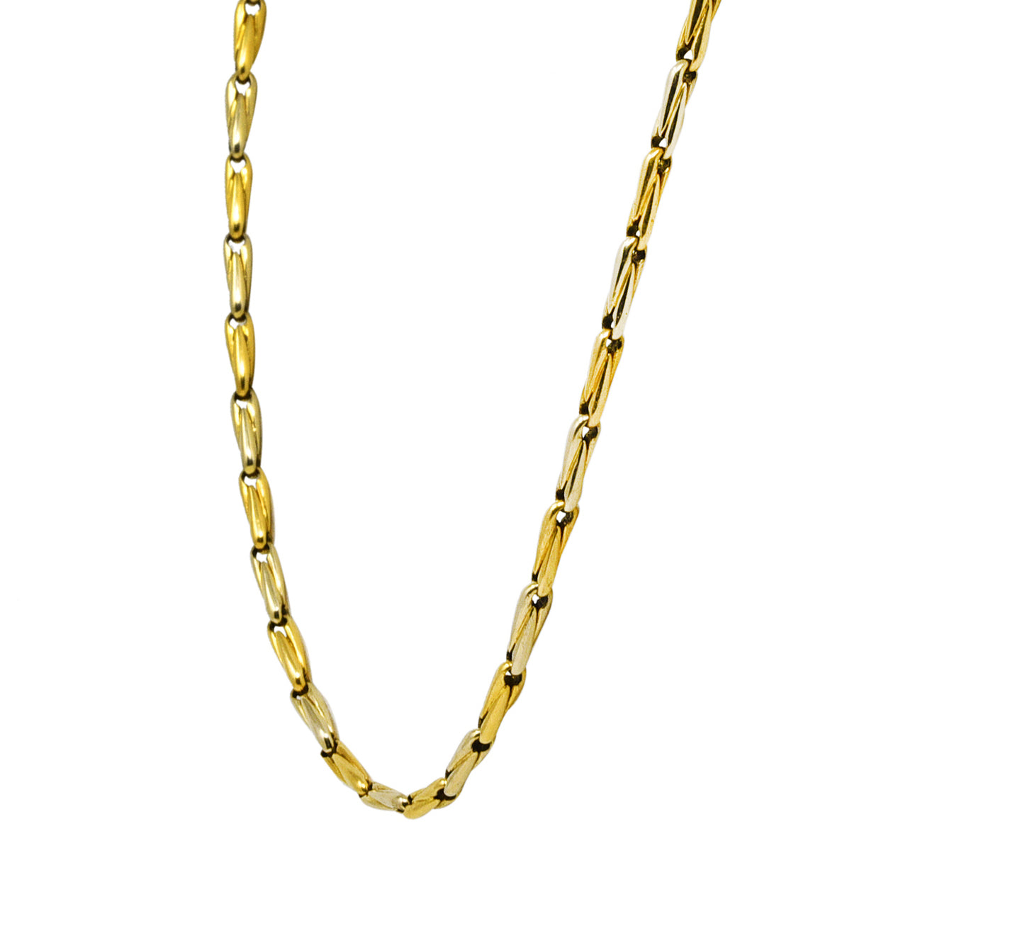 Cartier Two-Tone 18 Karat Gold Chain Link Vintage Necklace Wilson's Estate Jewelry