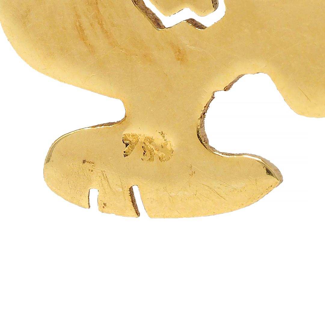 1950's Diamond 18 Karat Yellow Gold Cartoon Snoopy Vintage Pendant