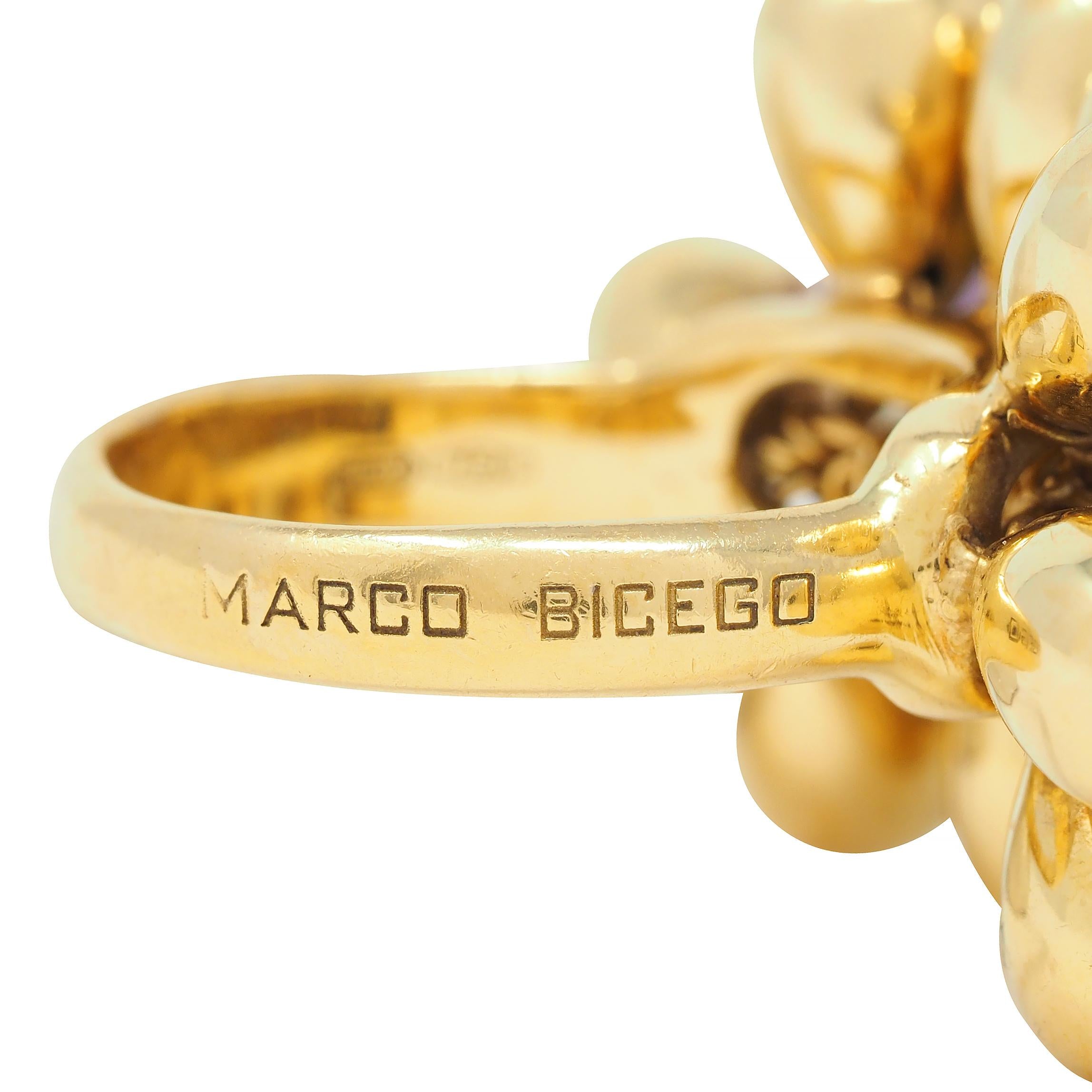 Marco Bicego Multi-Gem Topaz 18 Karat Yellow Gold Paradise Briolette Burst Ring