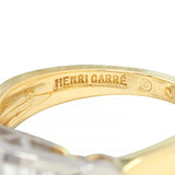 Henry Carré 0.90 CTW Diamond Platinum 18 Karat Yellow Gold Vintage Band Ring