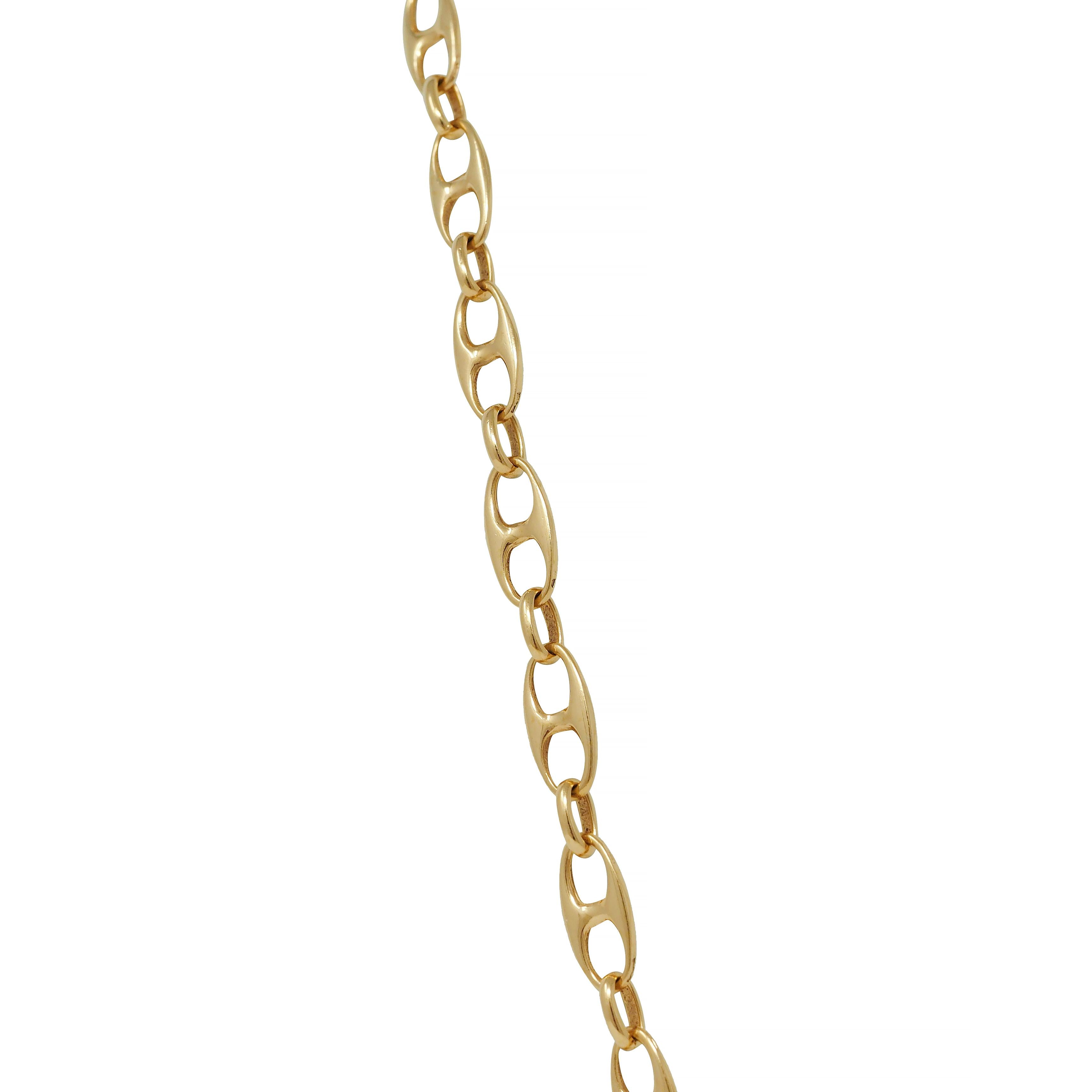 Vintage 18 Karat Yellow Gold Fancy Mariner Link Chain Necklace