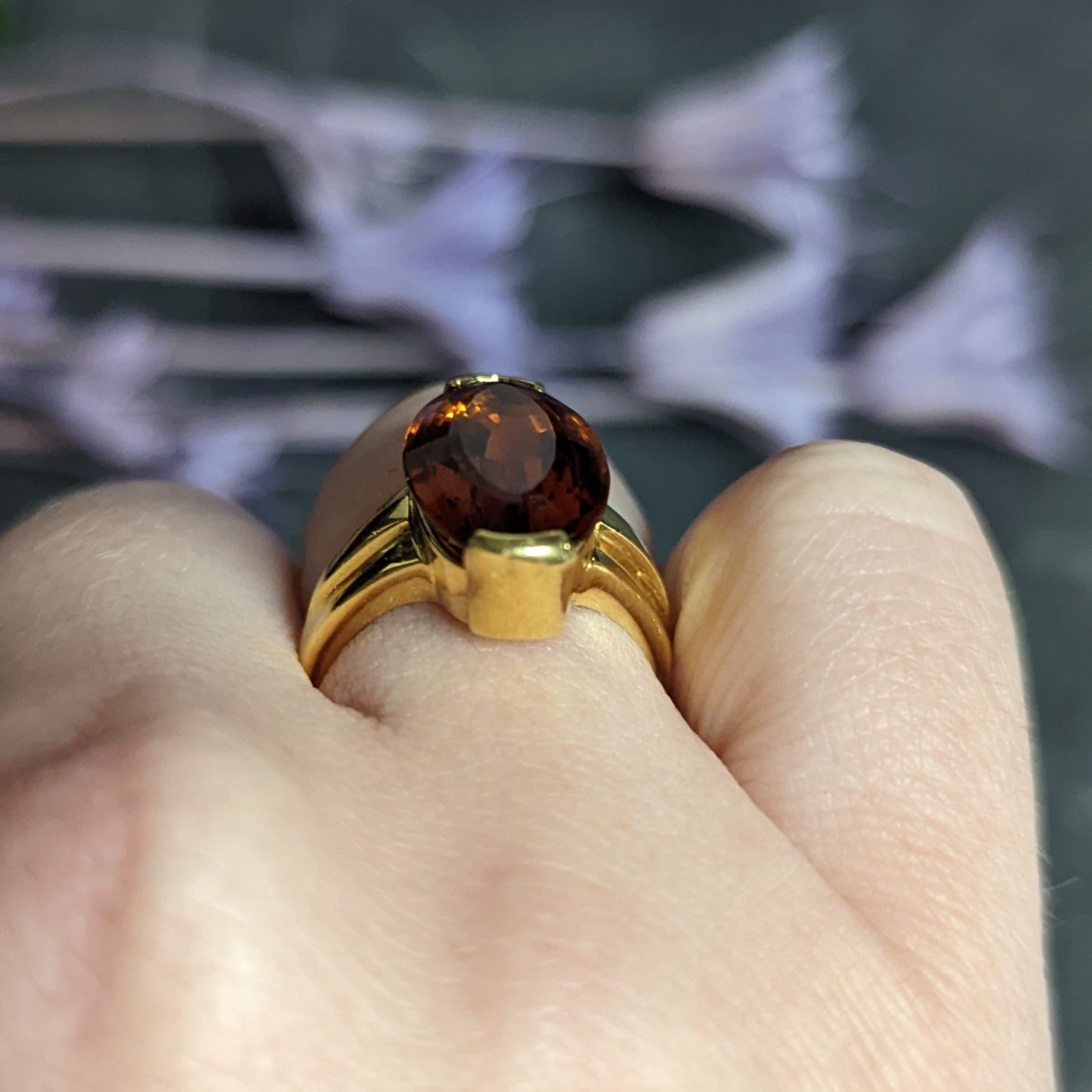 H. Stern Vintage Citrine 18 Karat Gold Gemstone Ring Wilson's Estate Jewelry