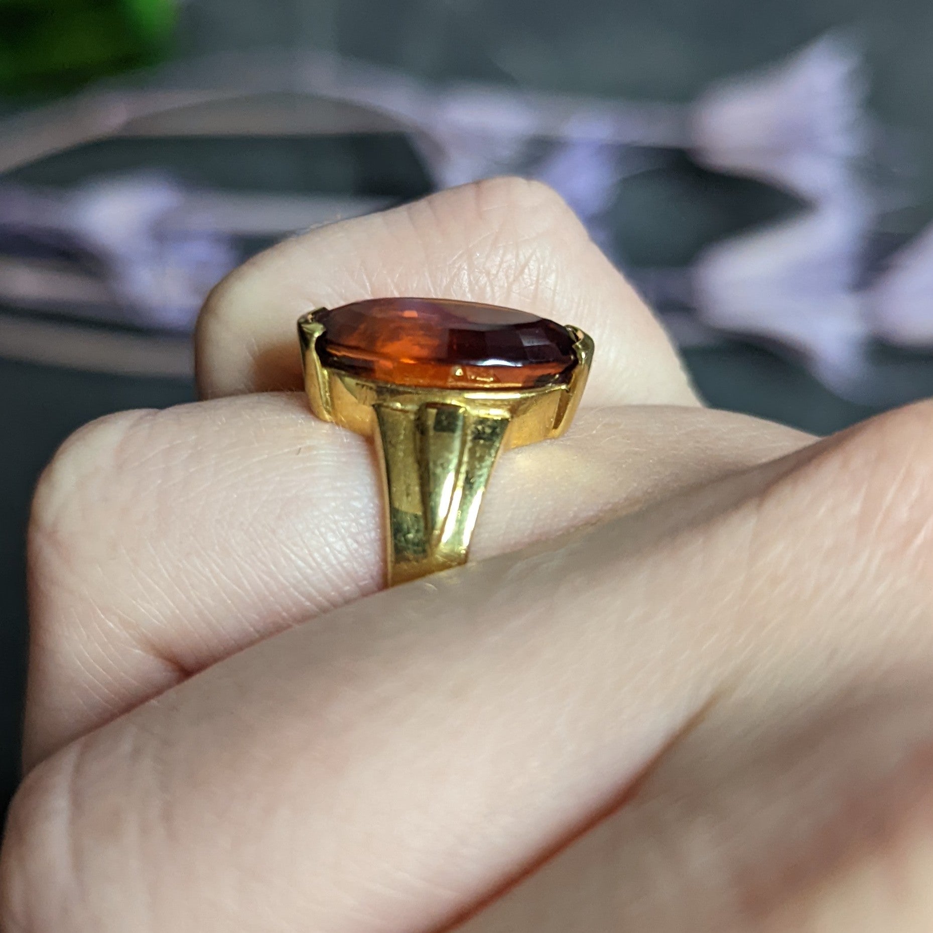 H. Stern Vintage Citrine 18 Karat Gold Gemstone Ring Wilson's Estate Jewelry