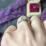 1950's Mid-Century 1.05 CTW Diamond Platinum Engagement Ring Wilson's Estate Jewelry