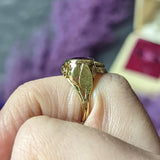 Arts & Crafts Amethyst 14 Karat Two-Tone Gold Foliate Antique Ring Wilson's Estate Jewelry