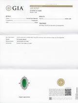 Mid-Century Jadeite Jade 1.26 CTW Diamond Platinum Navette Cluster Ring GIARing - Wilson's Estate Jewelry