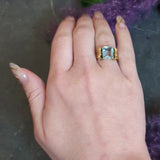 Tiffany & Co. Retro 3.70 CTW Aquamarine 14 Karat Yellow Gold Ring