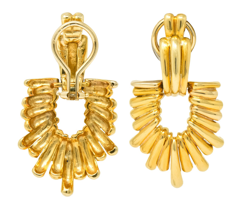 Aldo Cipullo Cartier Vintage 18 Karat Gold Door Knocker Ear-Clip Earring 1970's - Wilson's Estate Jewelry