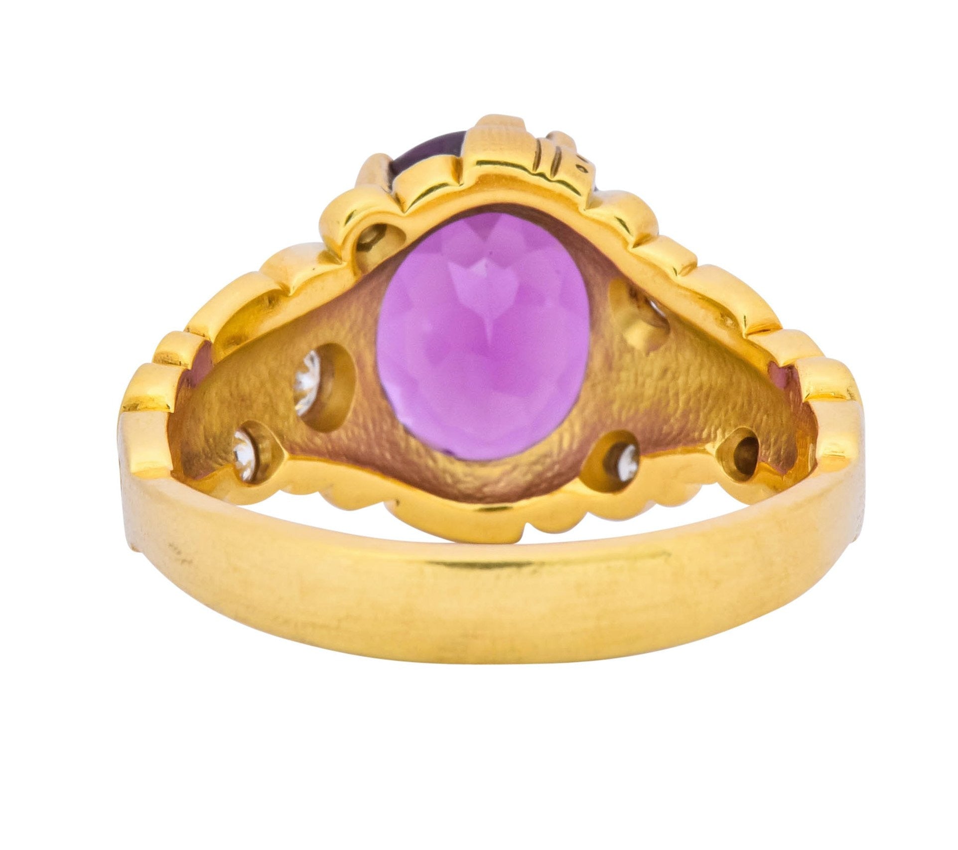 Alex Sepkus 3.92 CTW Rhodolite Garnet Diamond 18 Karat Gold Ring - Wilson's Estate Jewelry