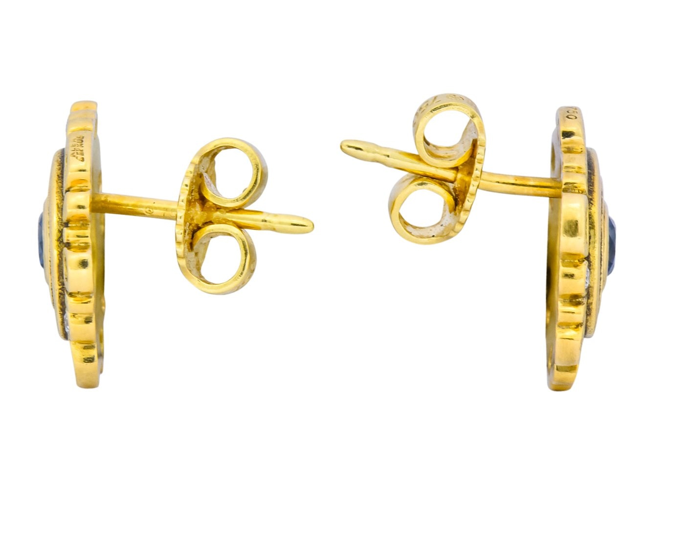 Alex Sepkus Sapphire Diamond 18 Karat Gold Earrings - Wilson's Estate Jewelry