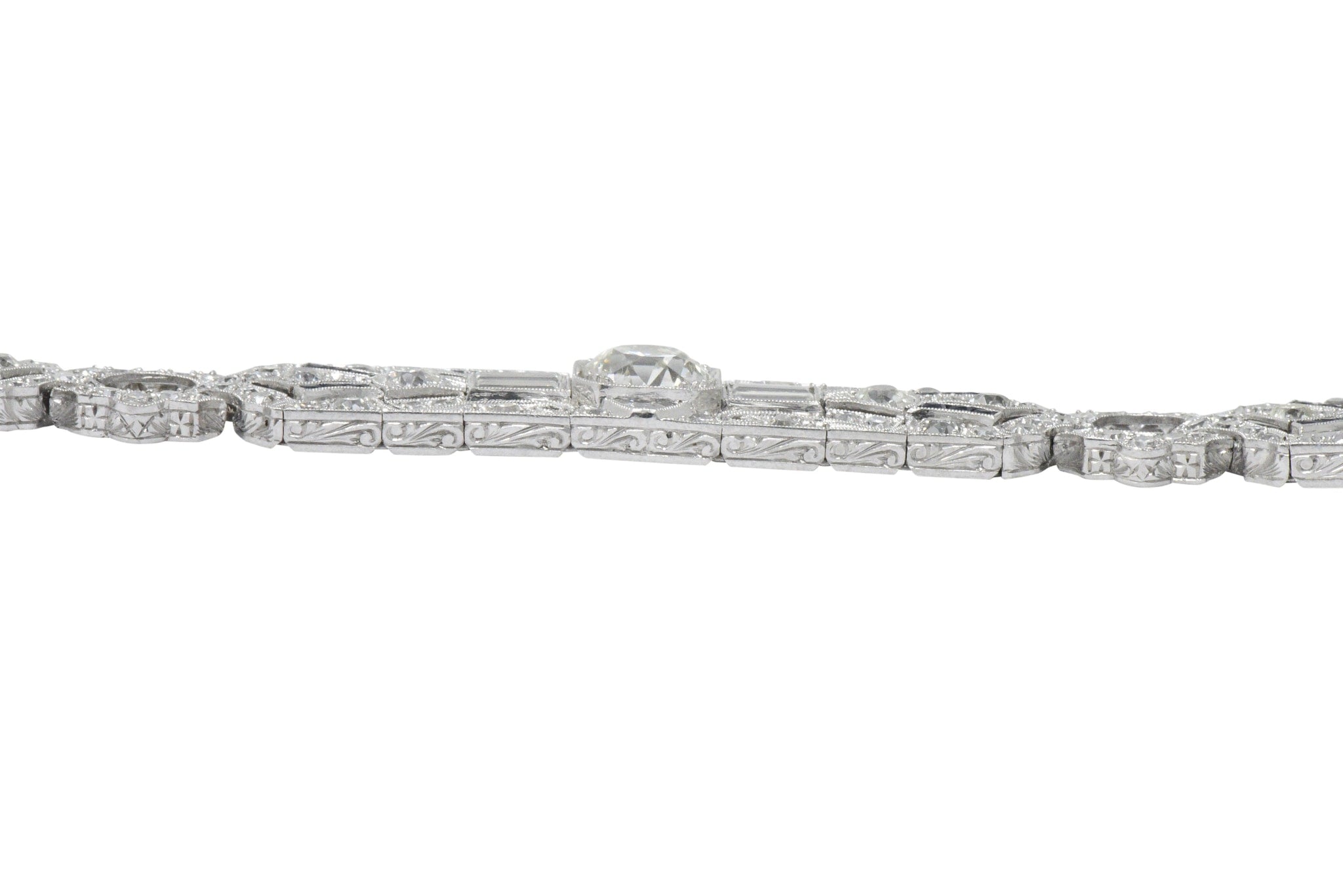 Amazing Art Deco 11.50 CTW Diamond Sapphire Platinum Bracelet Wilson's Estate Jewelry