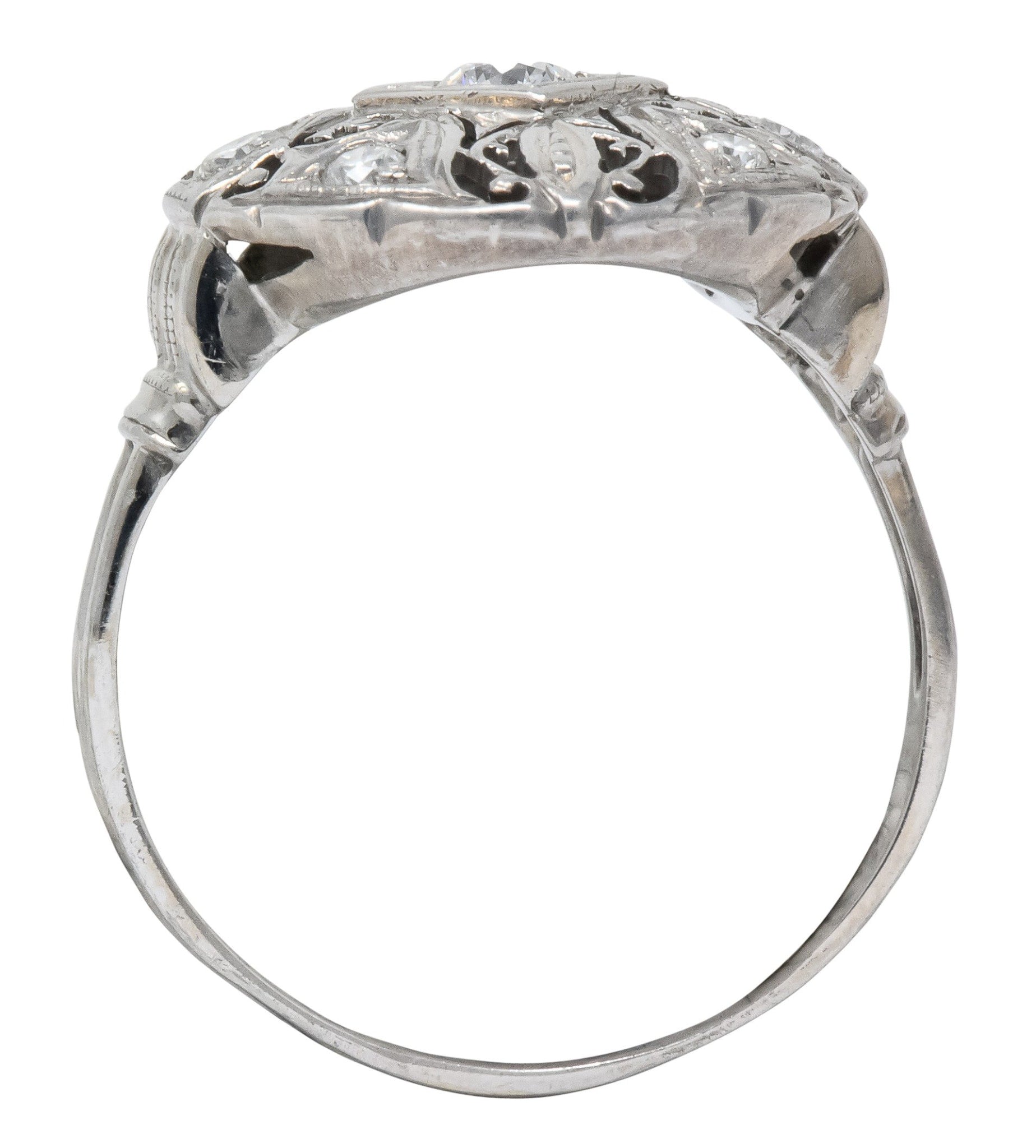 Art Deco 0.40 CTW Diamond Platinum 14 Karat White Gold Ring - Wilson's Estate Jewelry