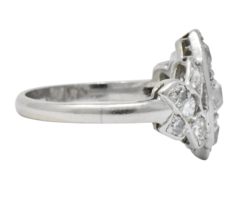 Art Deco 0.42 CTW Diamond Platinum Dinner Ring - Wilson's Estate Jewelry