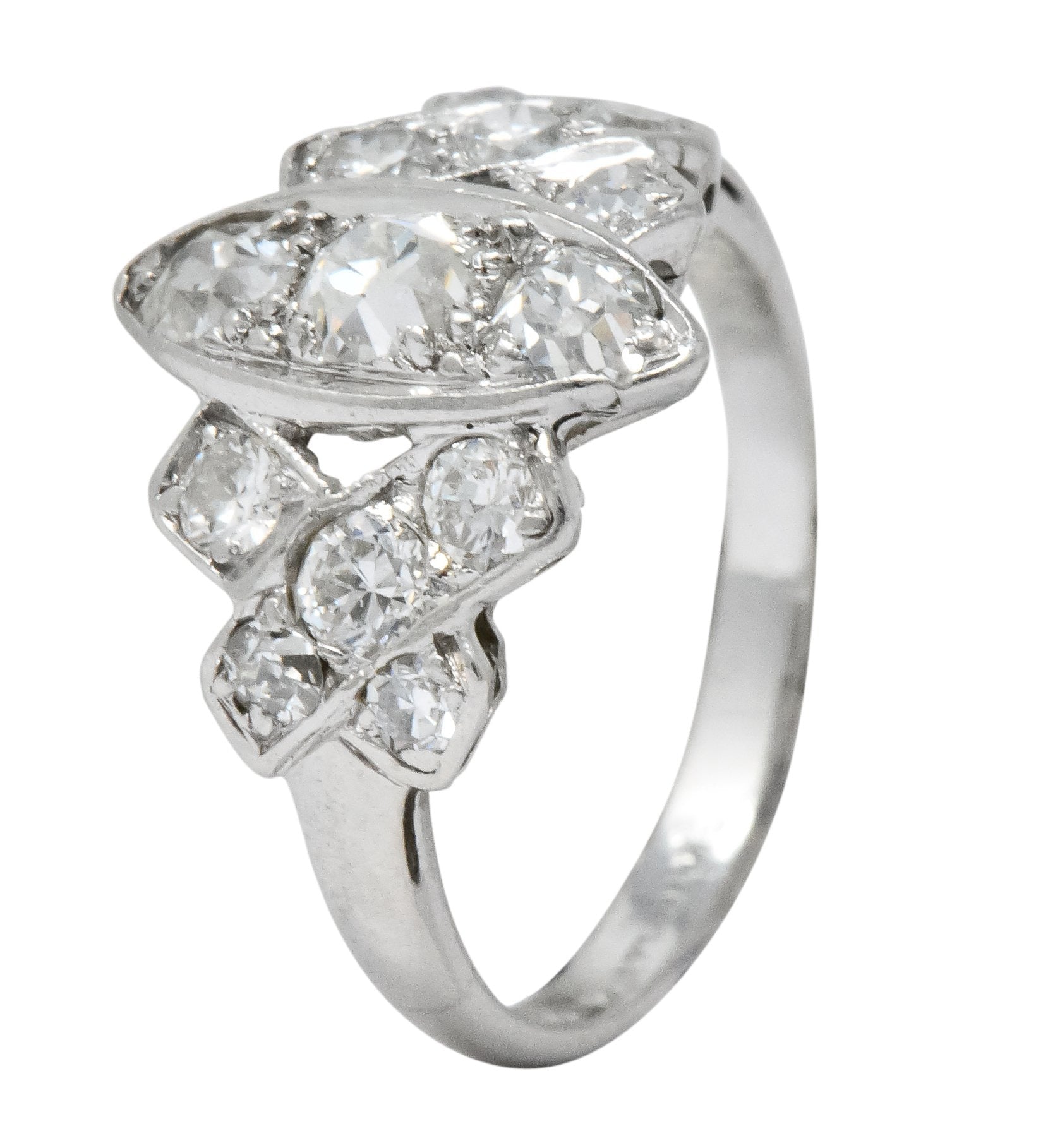 Art Deco 0.42 CTW Diamond Platinum Dinner Ring - Wilson's Estate Jewelry