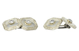 Art Deco 0.72 CTW Diamond 18 Karat White Gold Cufflinks Wilson's Estate Jewelry