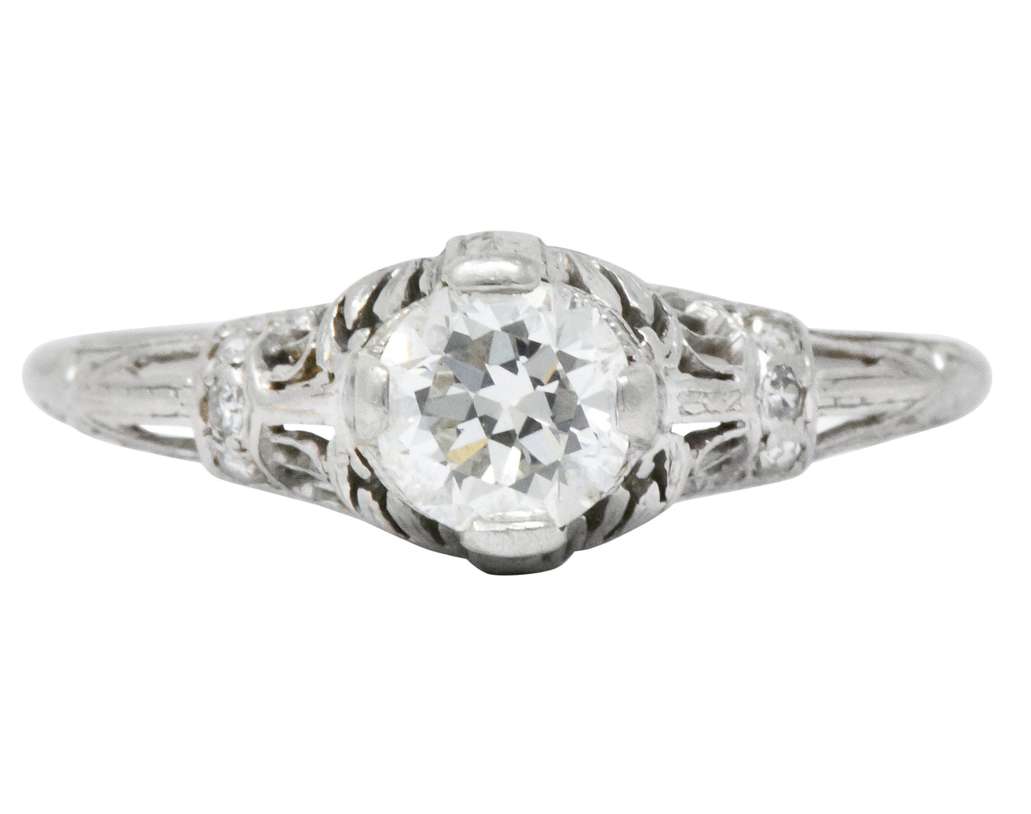 Art Deco 0.75 CTW Diamond Platinum Engagement Ring Wilson's Antique & Estate Jewelry